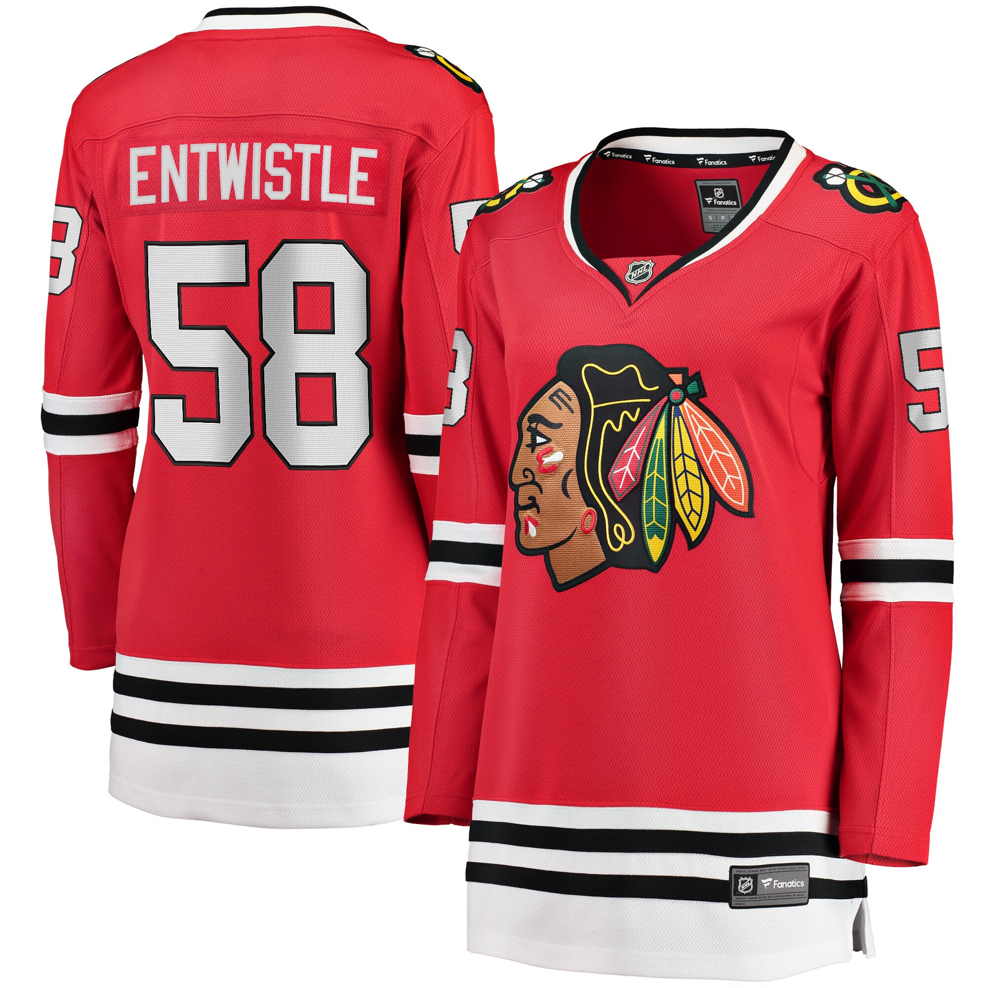 Women's Chicago Blackhawks Mackenzie Entwistle Red Home Breakaway Player Jersey