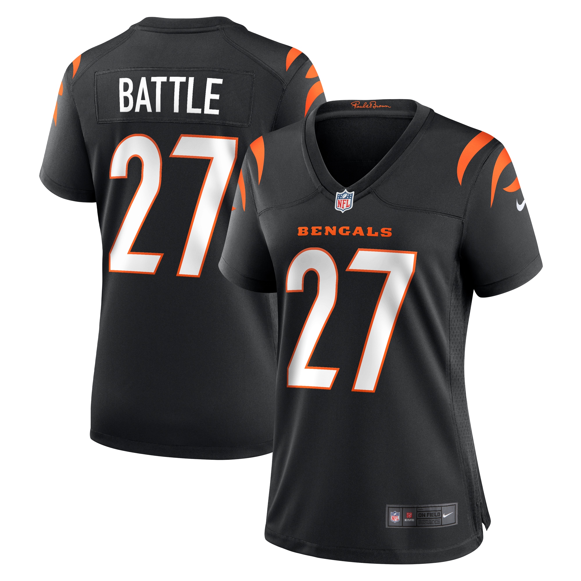 Women's Cincinnati Bengals Battle Black Team Game Jersey Js7622