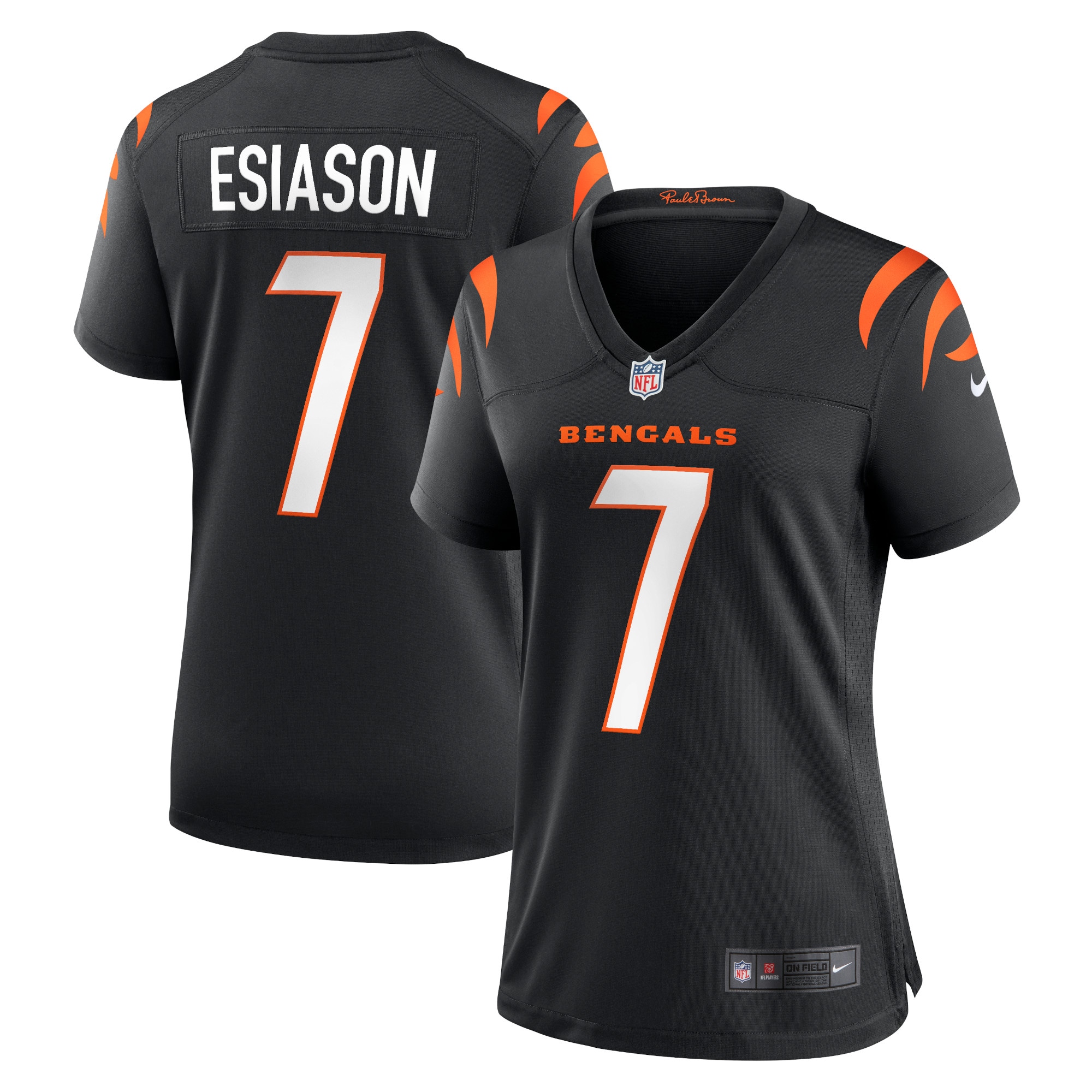 Women's Cincinnati Bengals Boomer Esiason Black Retired Player Jersey Js7291