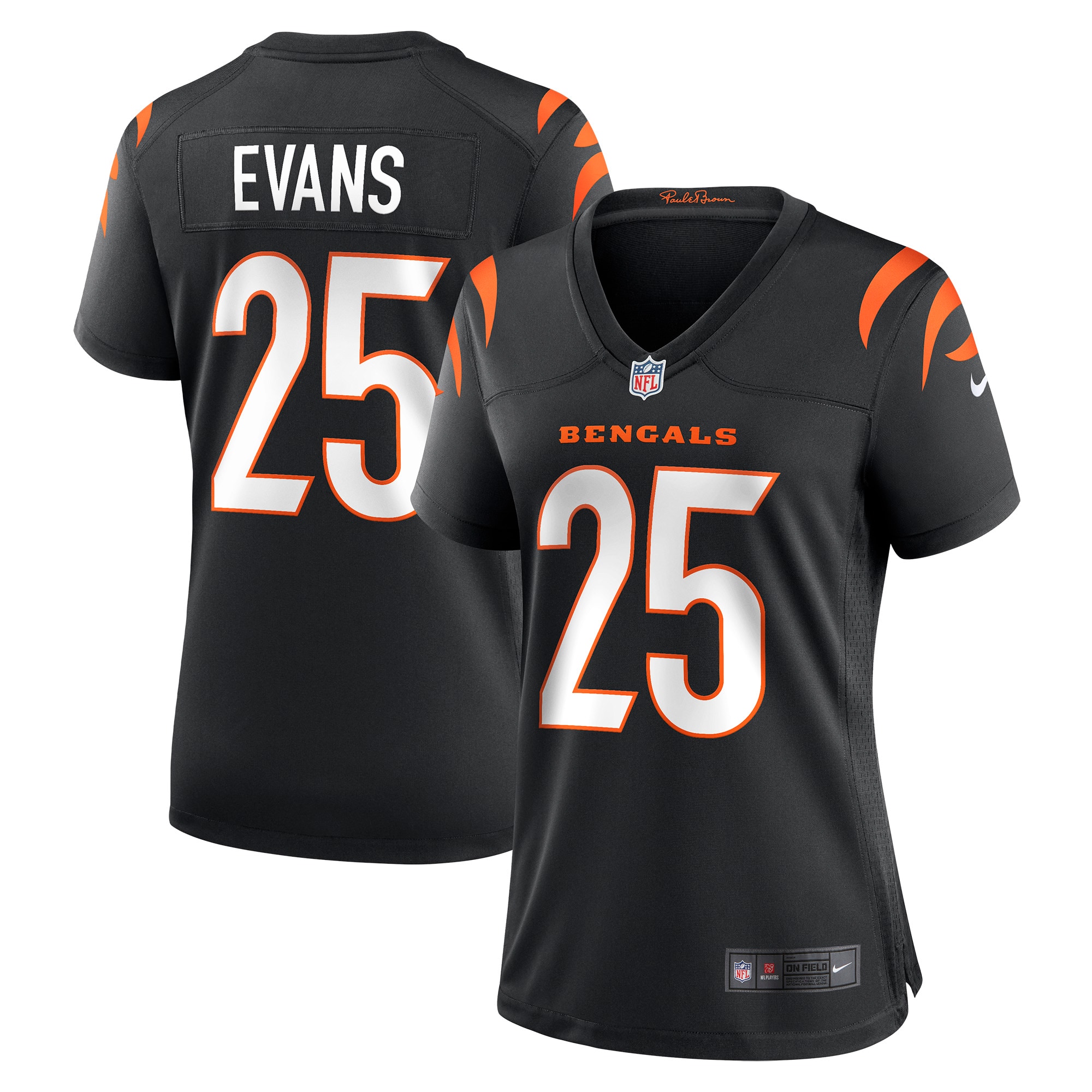 Women's Cincinnati Bengals Chris Evans Black Game Jersey Js9482