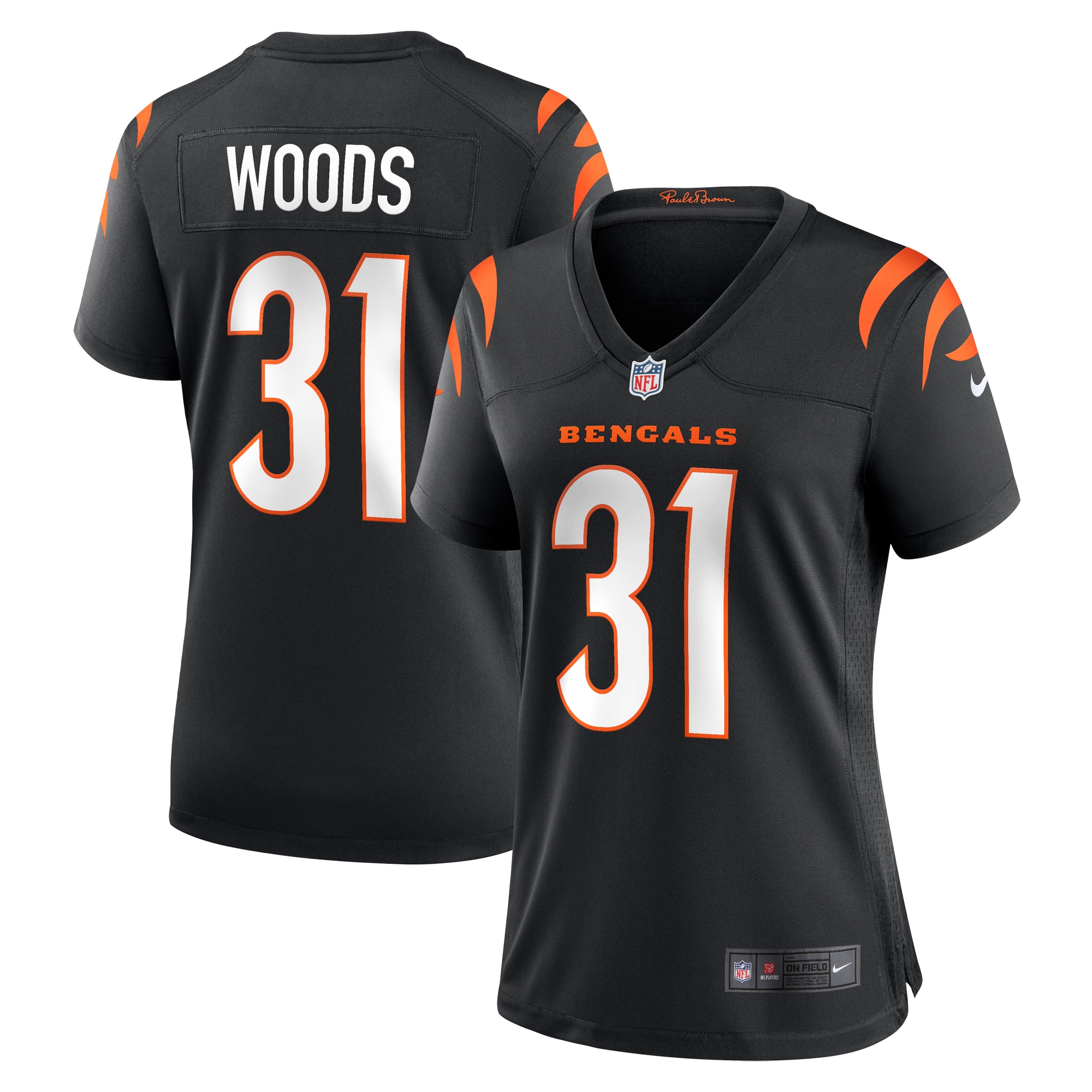 Women's Cincinnati Bengals Ickey Woods Black Retired Player Game Jersey Js5444