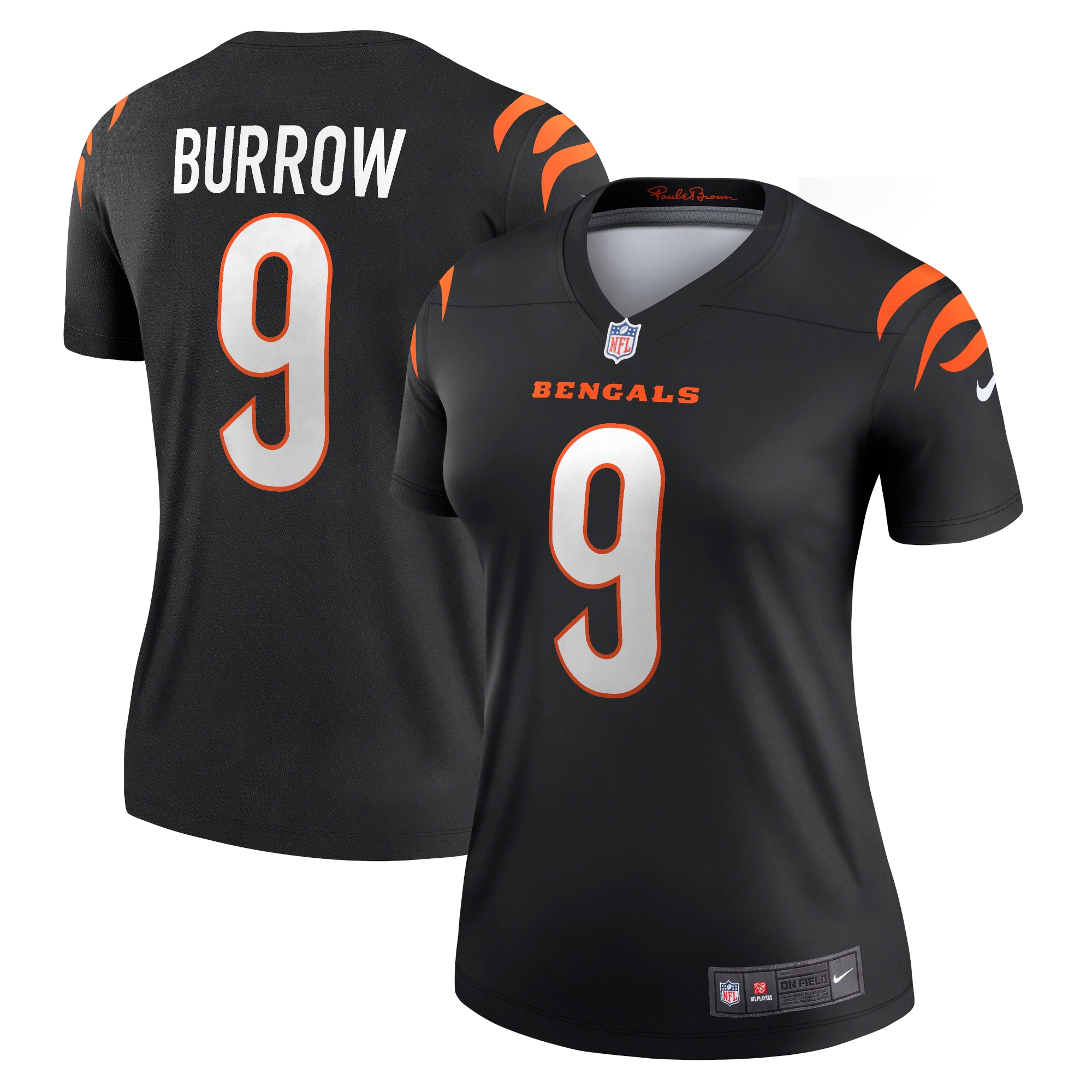 Women's Cincinnati Bengals Joe Burrow Black Legend Player Performance Top Js8691