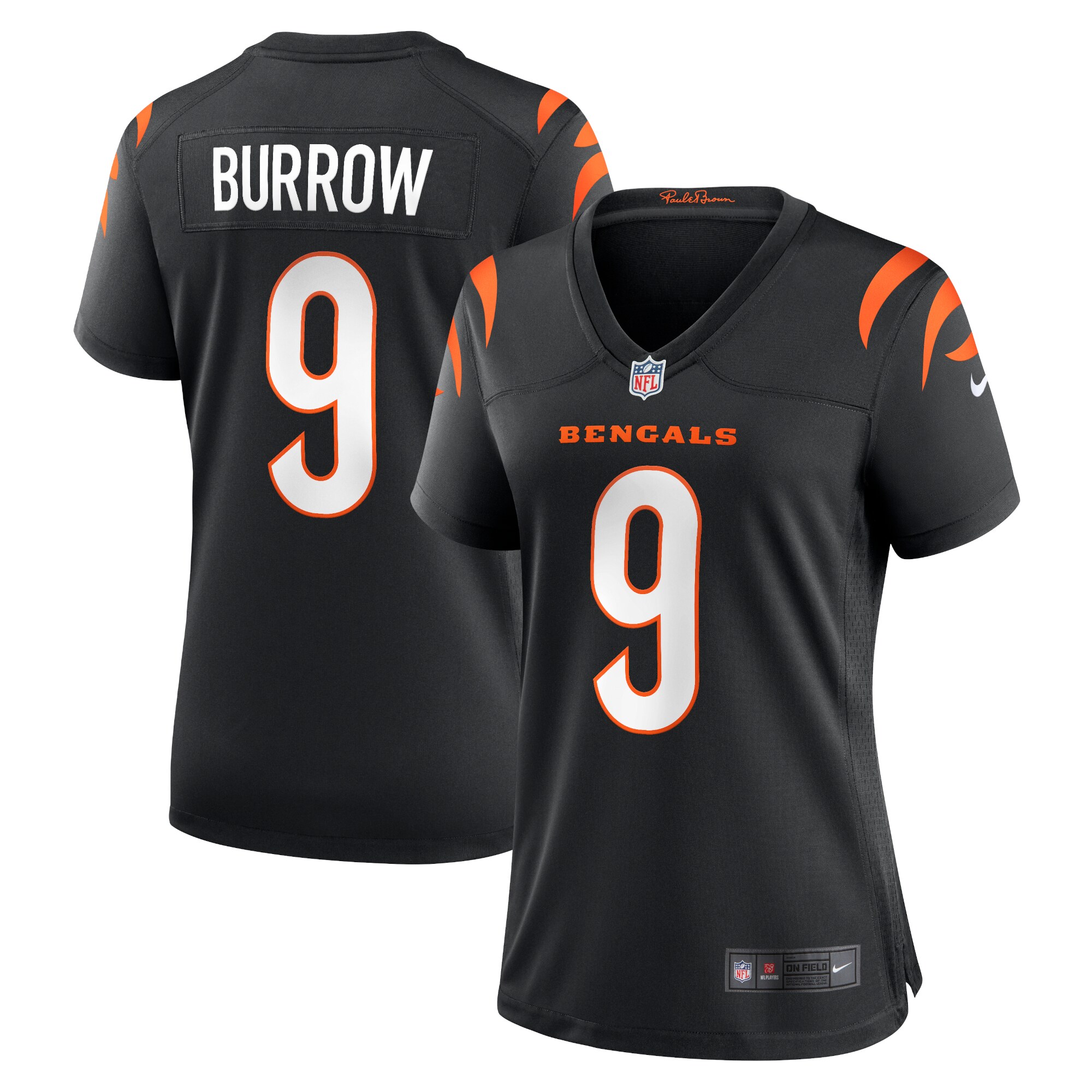 Women's Cincinnati Bengals Joe Burrow Black Player Game Jersey Js7660