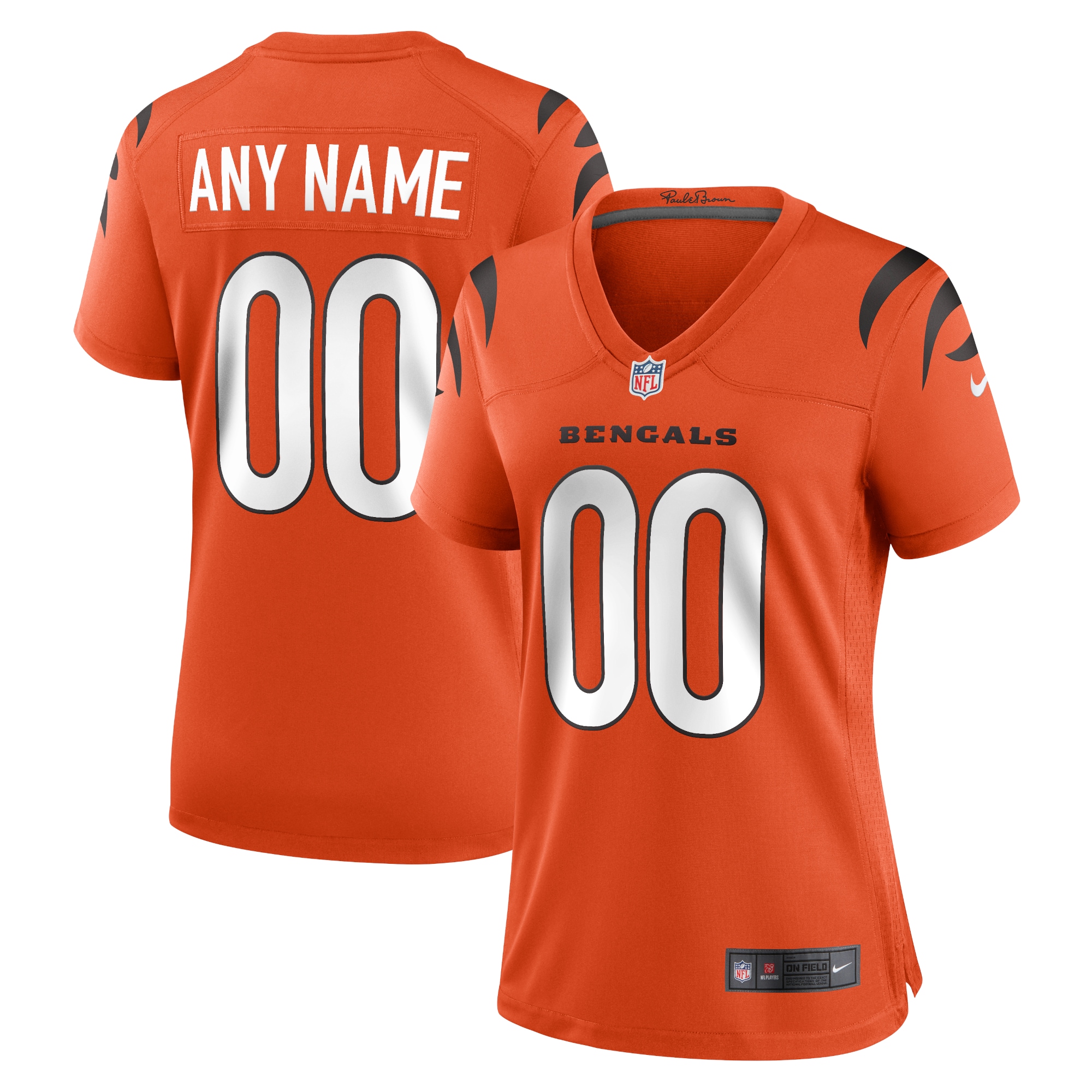 Women's Cincinnati Bengals Orange Alternate Game Custom Jersey Js5511