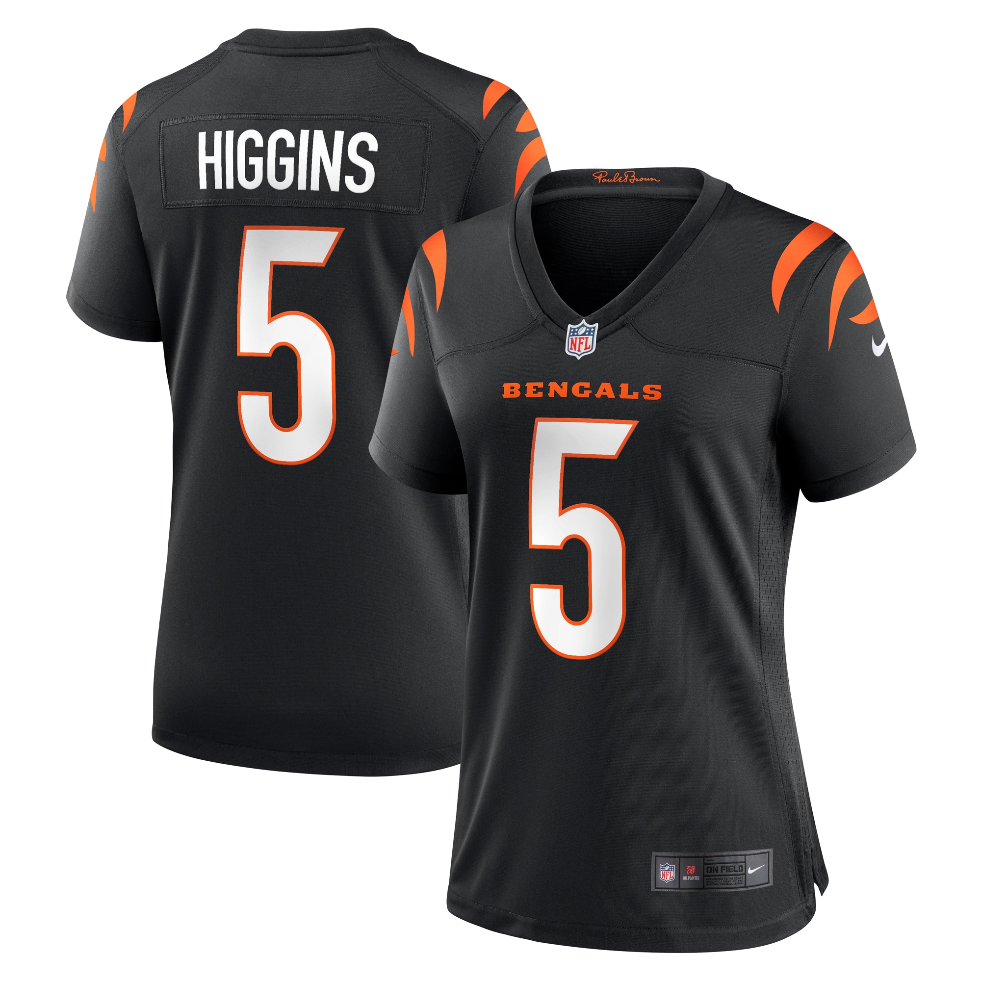 Women's Cincinnati Bengals Tee Higgins Black Game Player Jersey Js4415