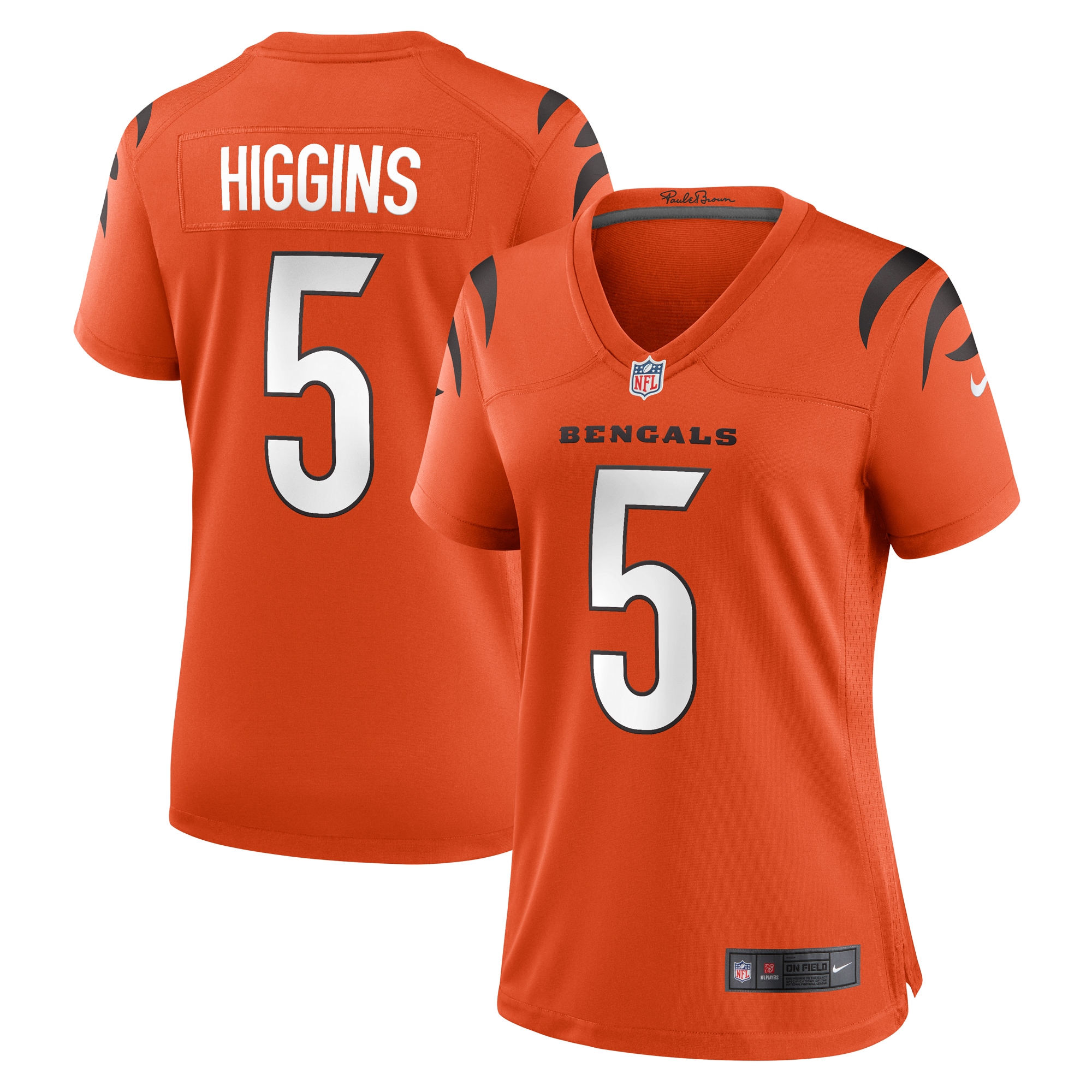 Women's Cincinnati Bengals Tee Higgins Orange Alternate Game Player Jersey Js9729