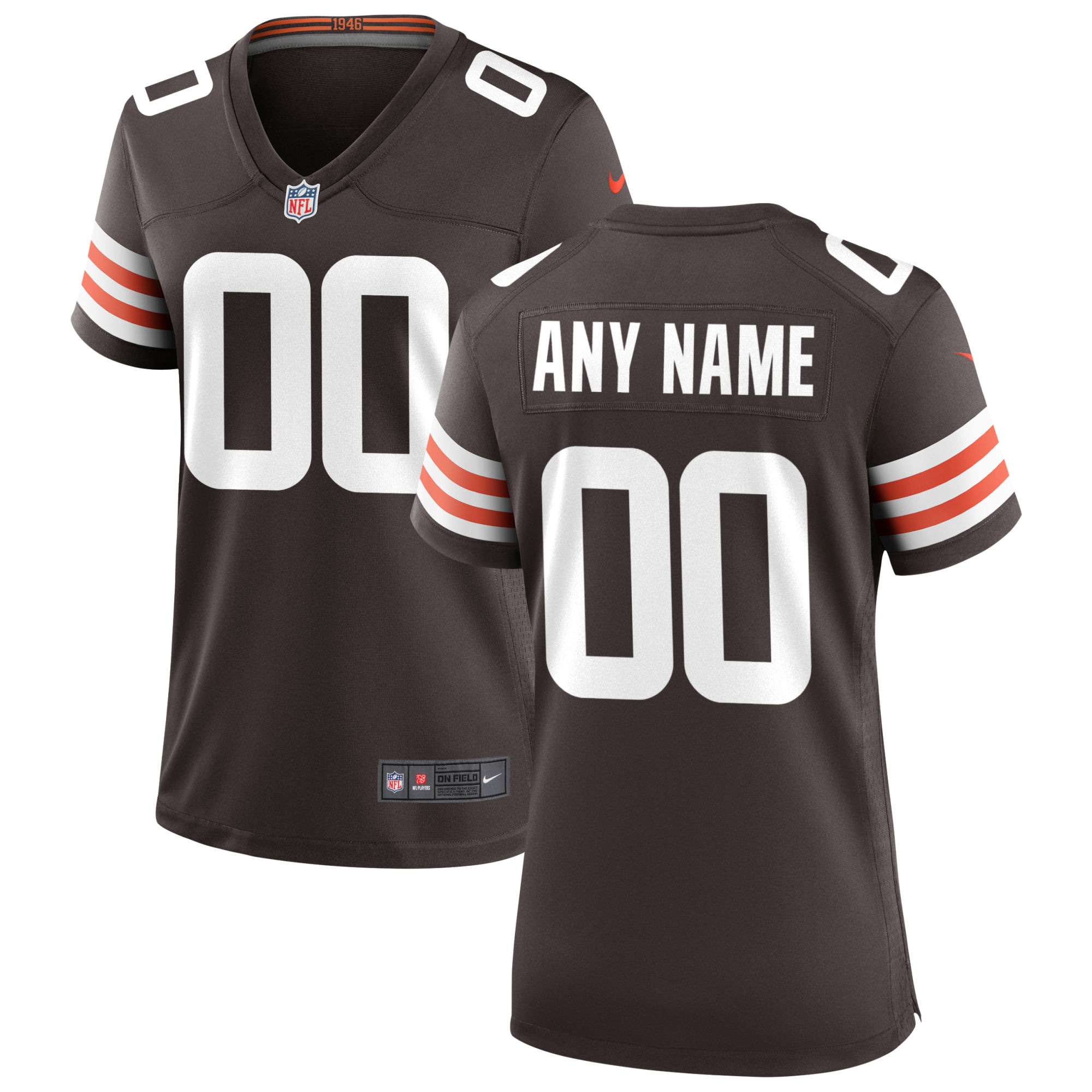 Women's Cleveland Browns Brown Custom Game Jersey Js4836