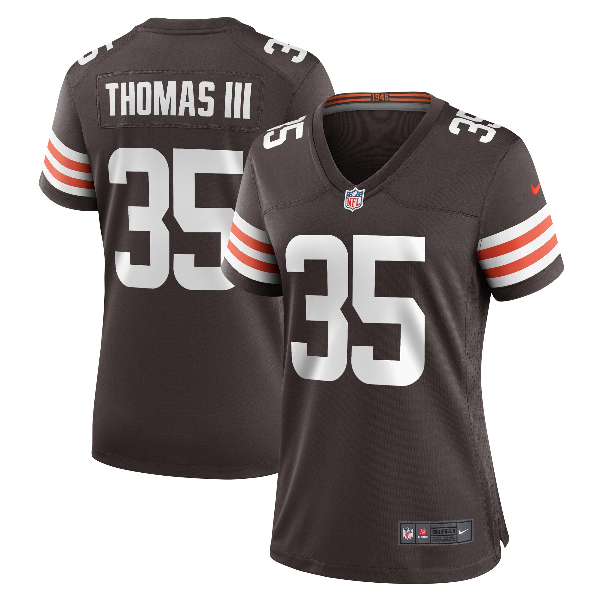 Women's Cleveland Browns Charlie Thomas Brown Team Game Jersey Js9070