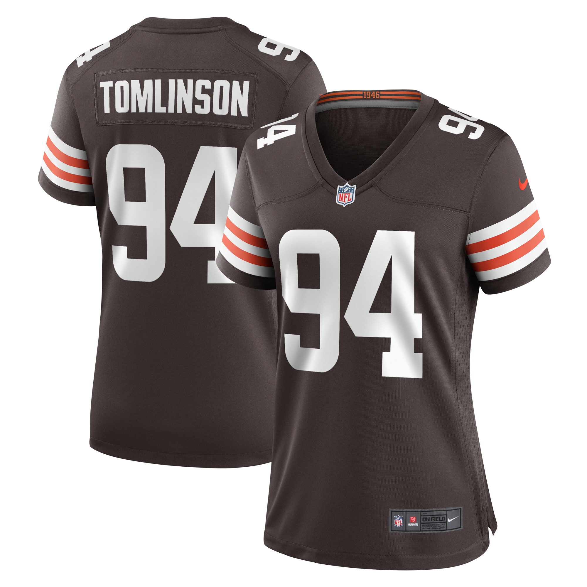 Women's Cleveland Browns Dalvin Tomlinson Brown Game Player Jersey Js6109
