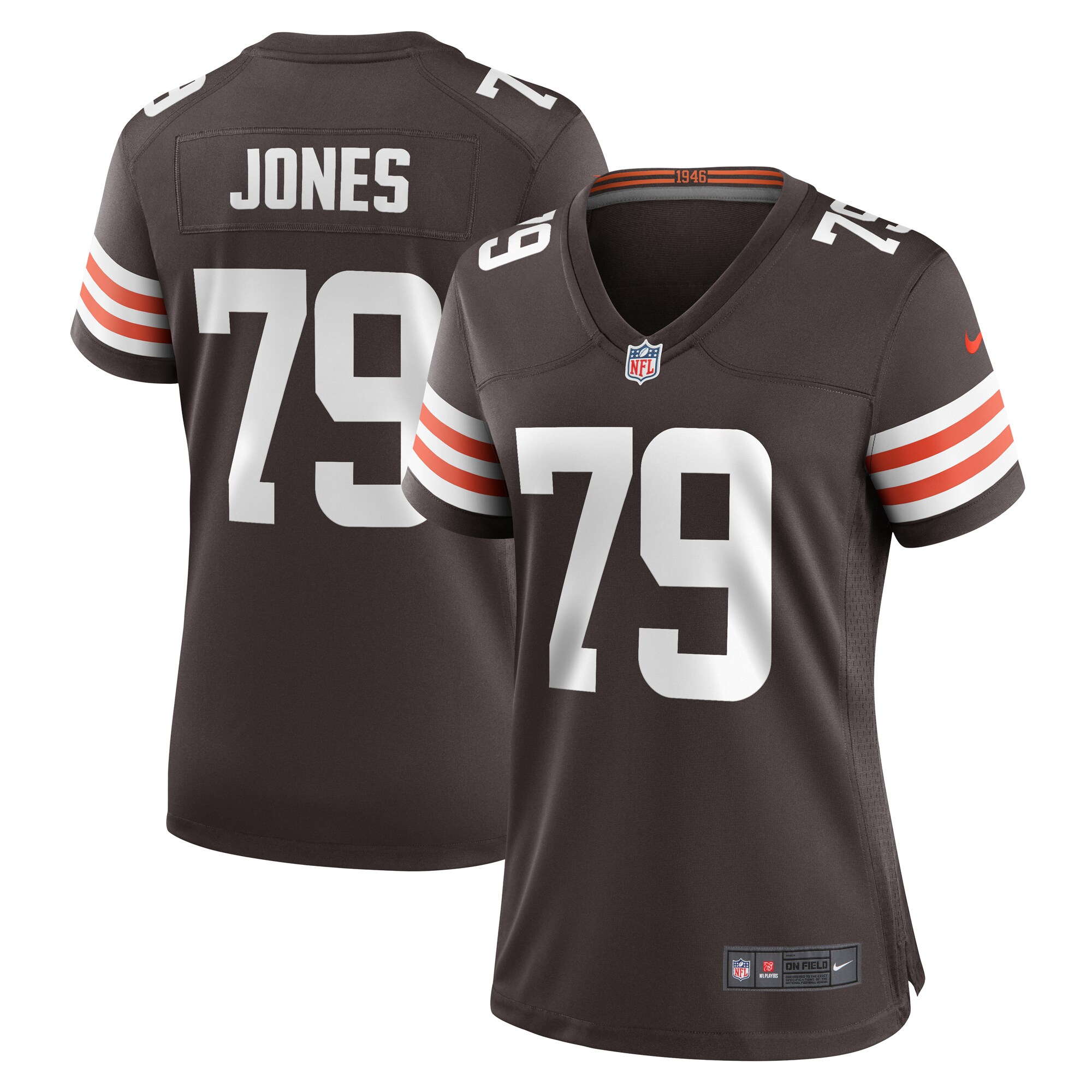Women's Cleveland Browns Dawand Jones Brown Team Game Jersey Js4319