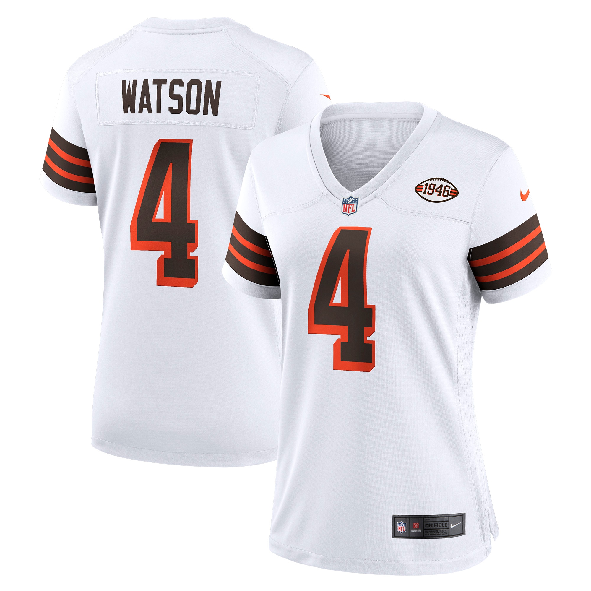 Women's Cleveland Browns Deshaun Watson White Player Jersey Js7546