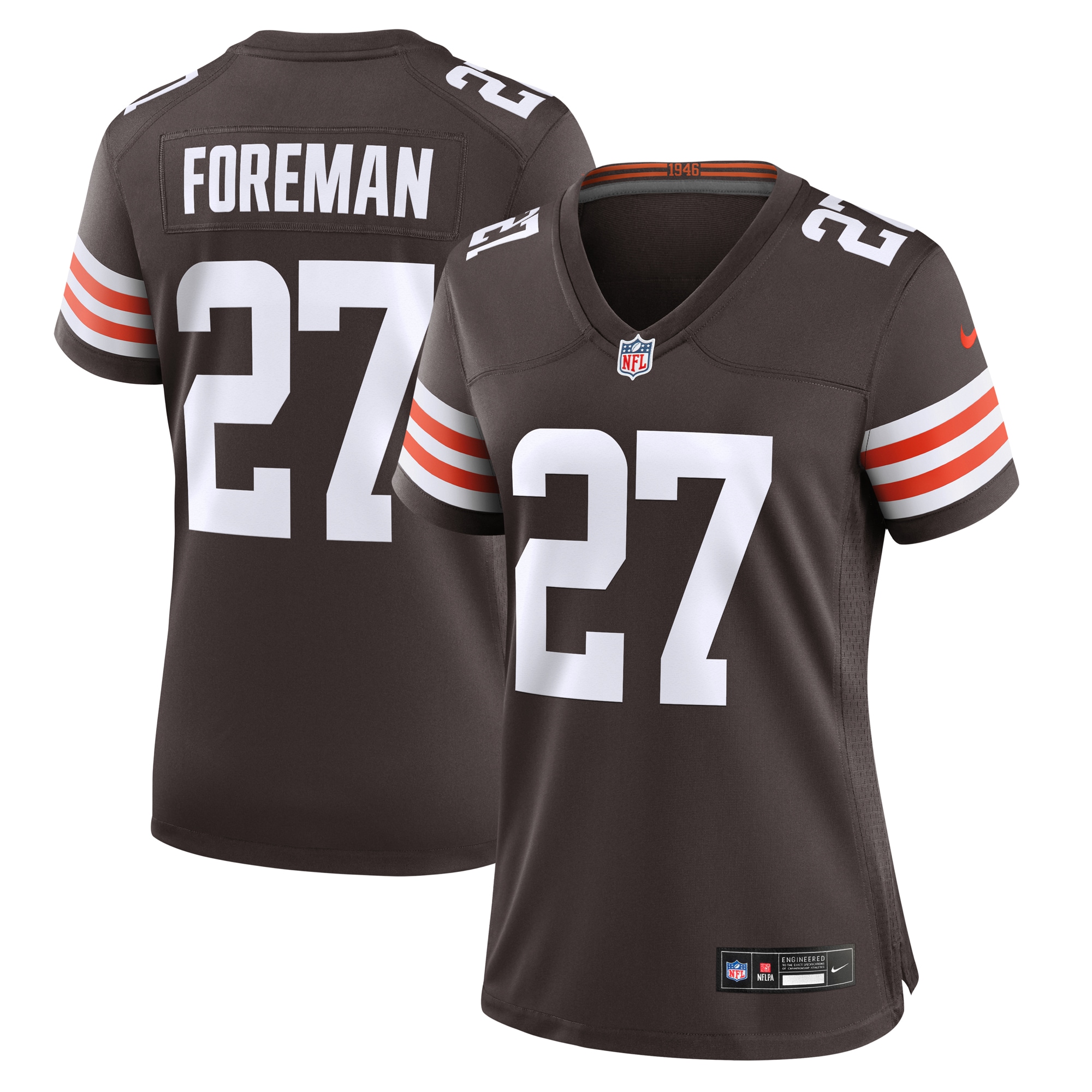 Women's Cleveland Browns D'onta Foreman Brown Game Jersey Js8636