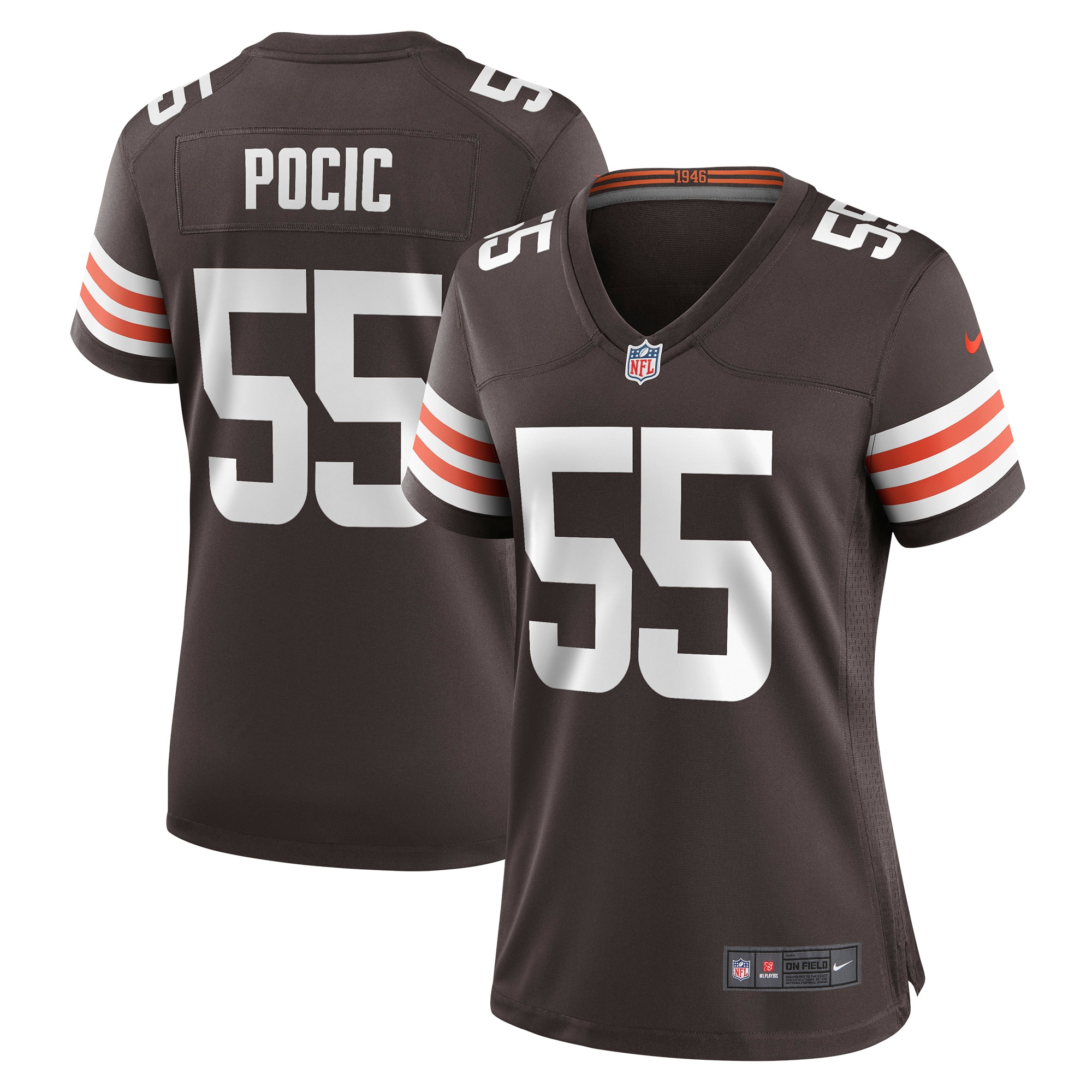 Women's Cleveland Browns Ethan Pocic Brown Game Jersey Js5525