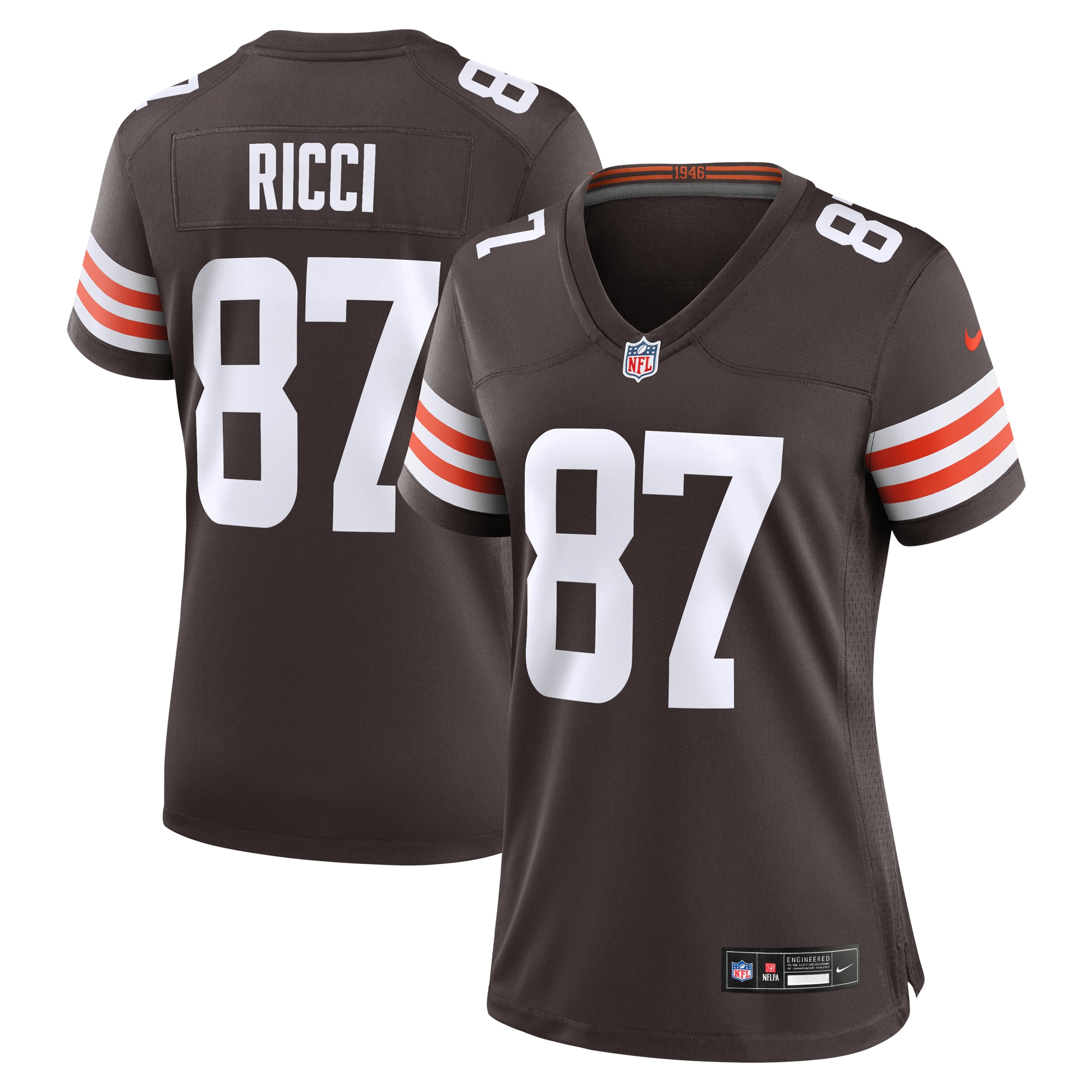 Women's Cleveland Browns Giovanni Ricci Brown Game Jersey Js2549