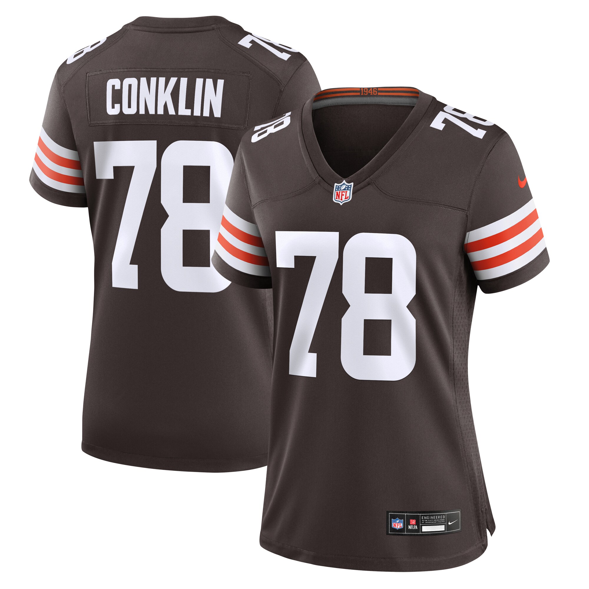 Women's Cleveland Browns Jack Conklin Brown Game Jersey Js5414