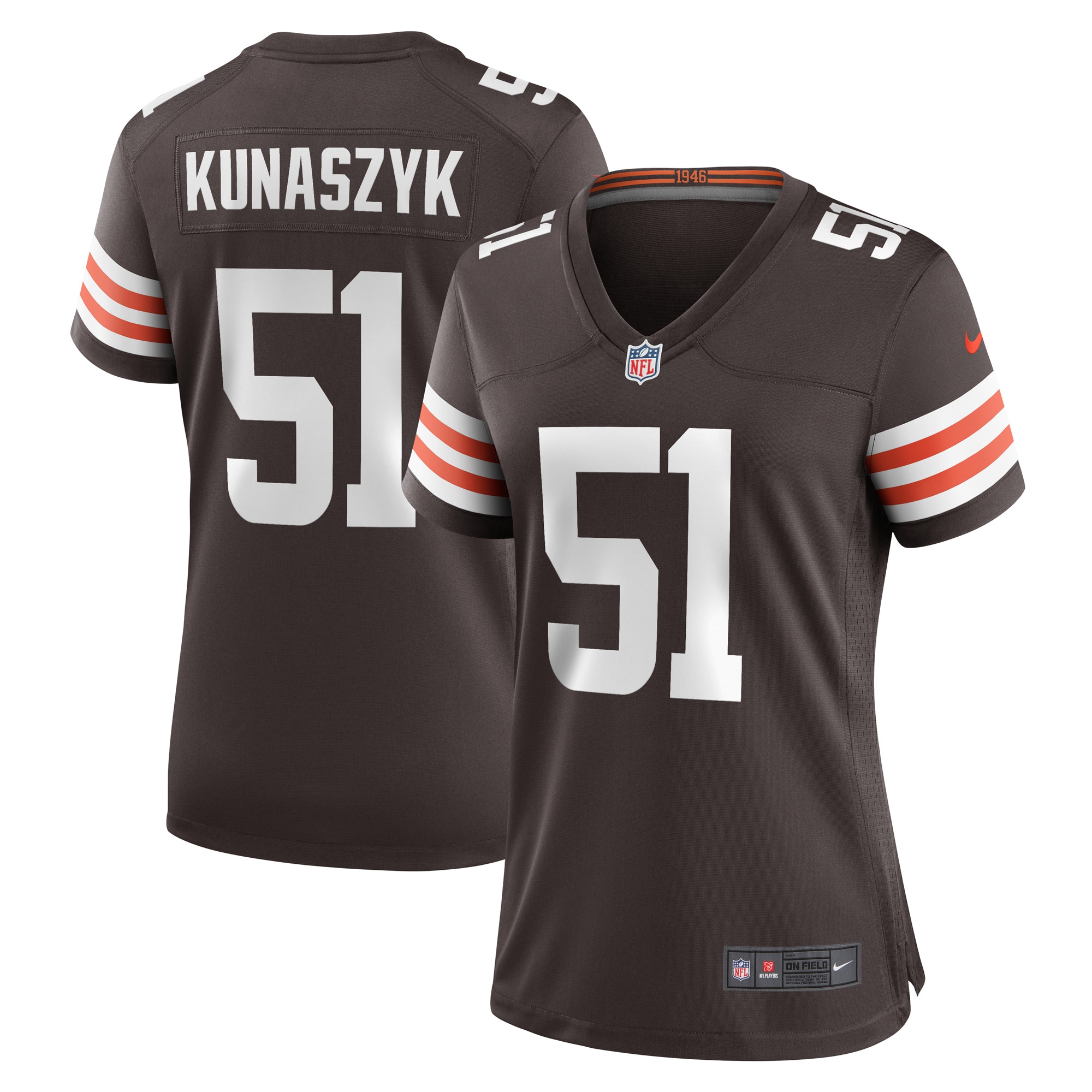 Women's Cleveland Browns Kunaszyk Brown Game Player Jersey Js7884