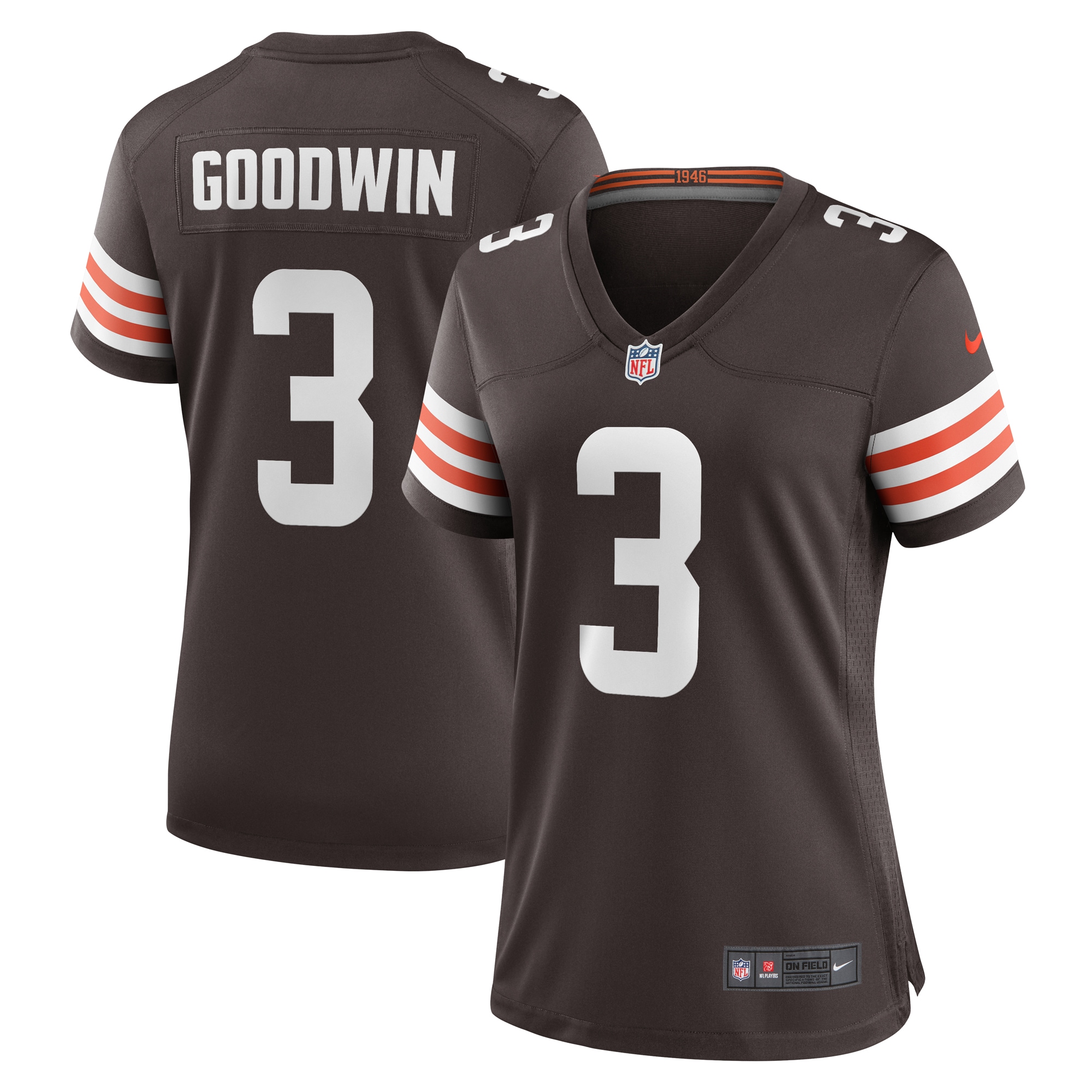 Women's Cleveland Browns Marquise Goodwin Brown Team Game Jersey Js7917