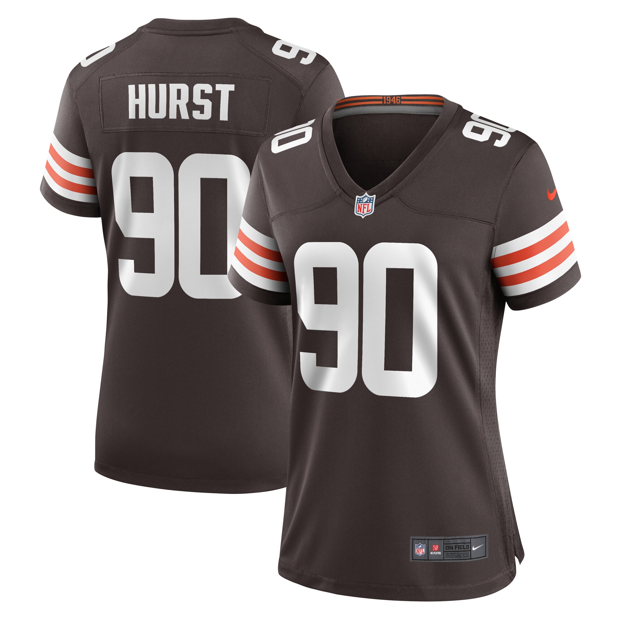 Women's Cleveland Browns Maurice Hurst Brown Women's All Player Jersey Js6023