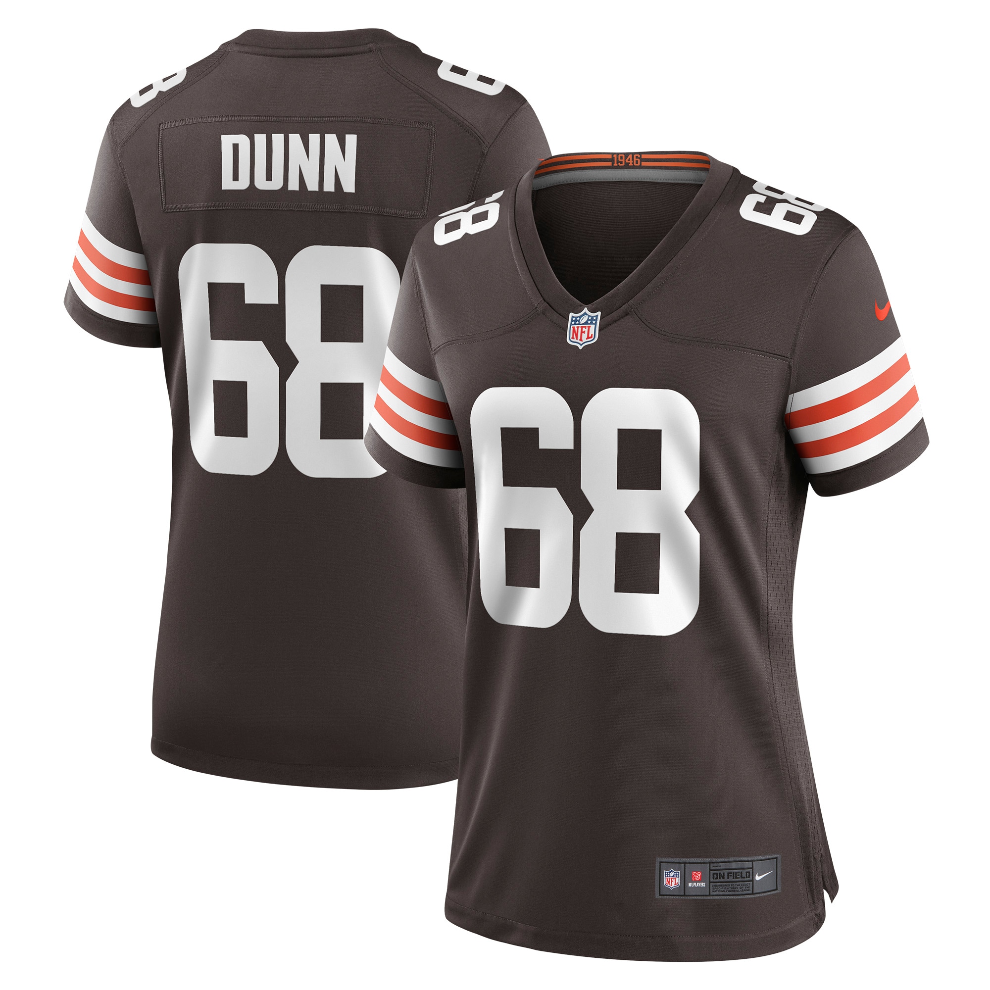 Women's Cleveland Browns Michael Dunn Brown Game Jersey Js5435