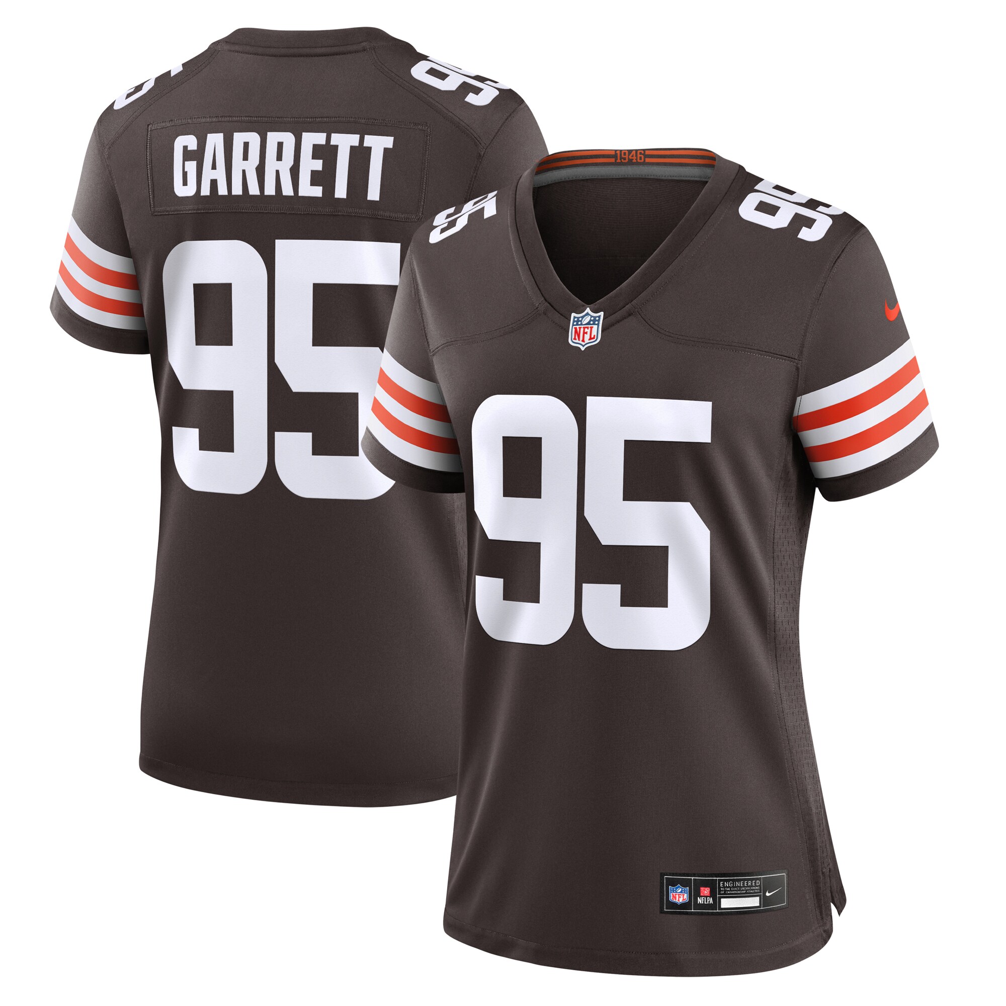 Women's Cleveland Browns Myles Garrett Brown Game Jersey Js5526