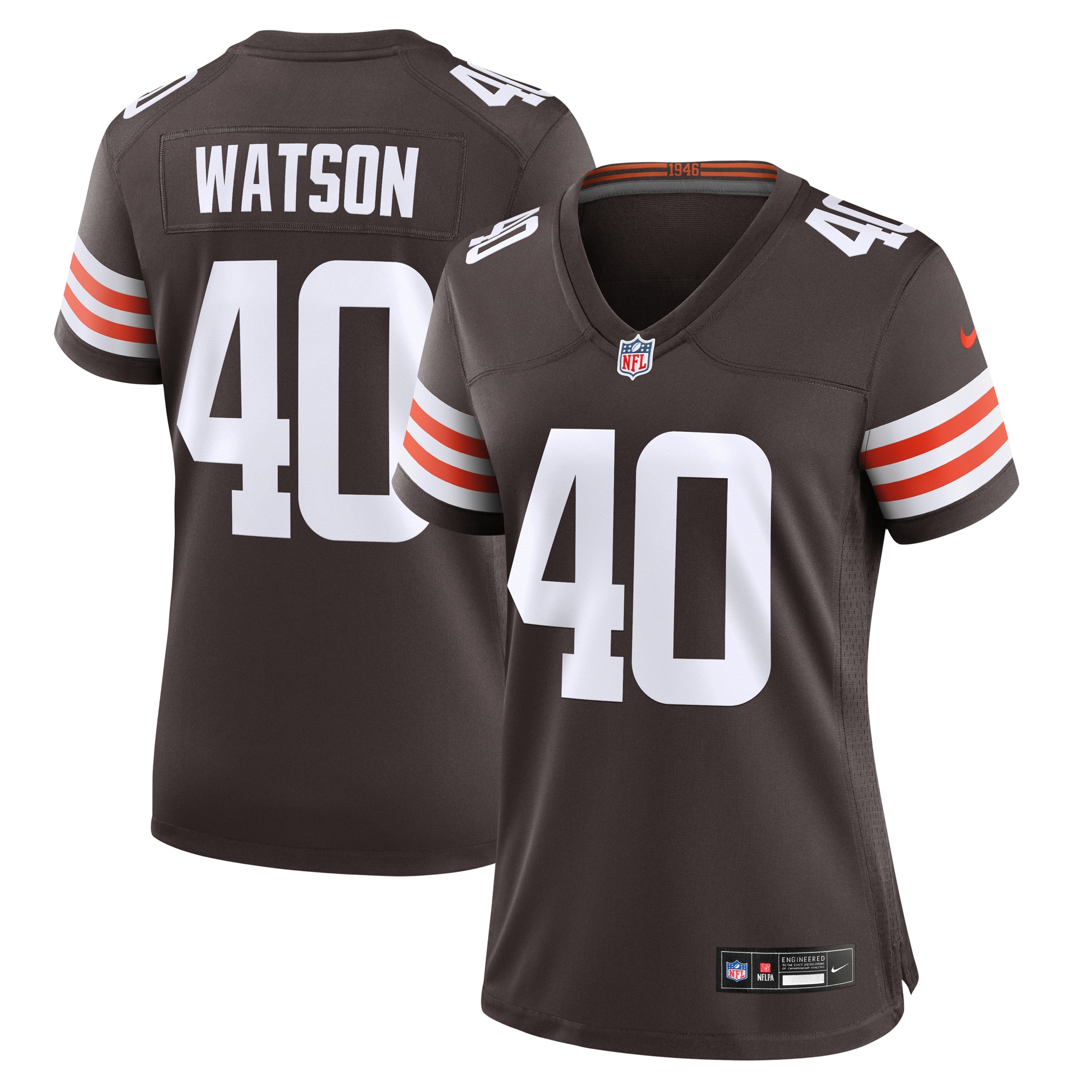 Women's Cleveland Browns Nathaniel Watson Brown Game Jersey Js8428