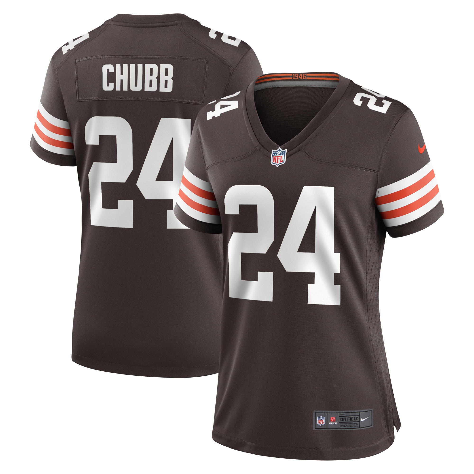 Women's Cleveland Browns Nick Chubb Brown Team Game Jersey Js8665