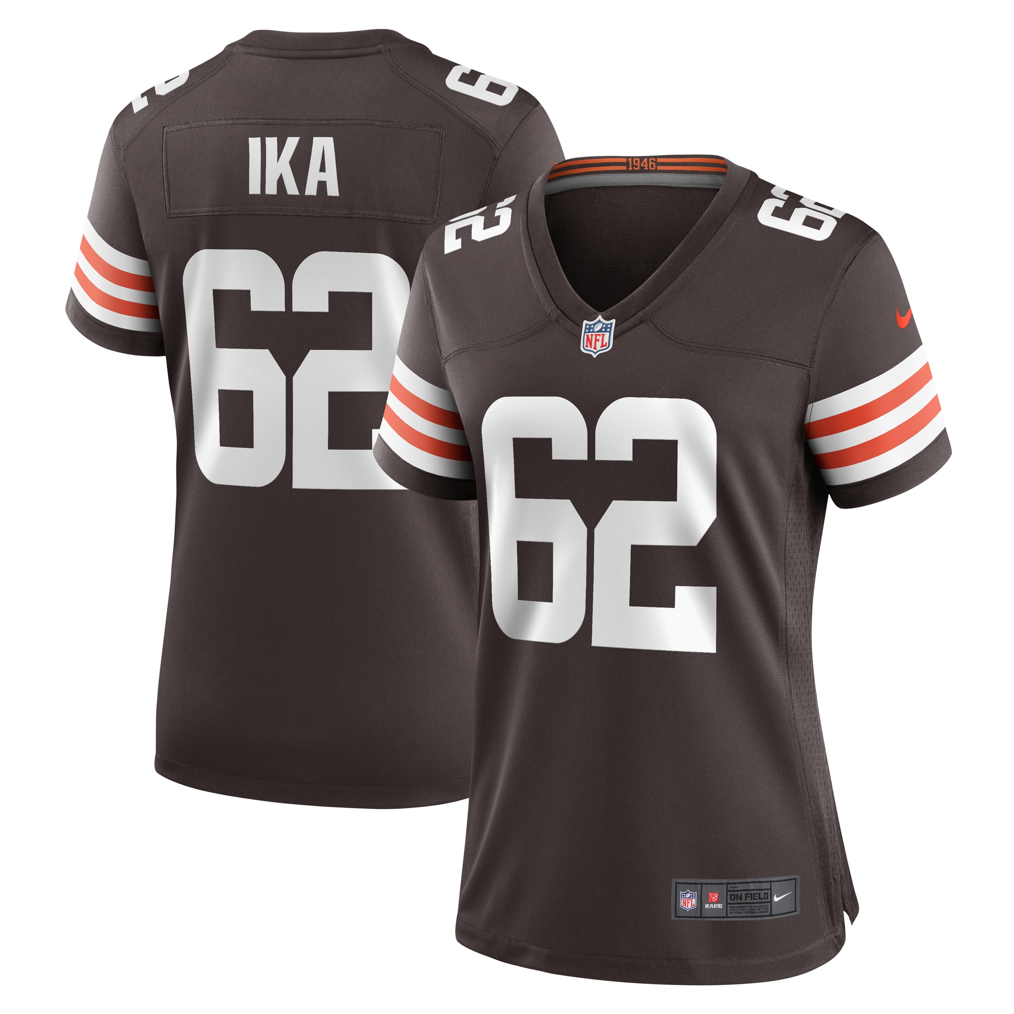 Women's Cleveland Browns Siaki Ika Brown Team Game Jersey Js6165