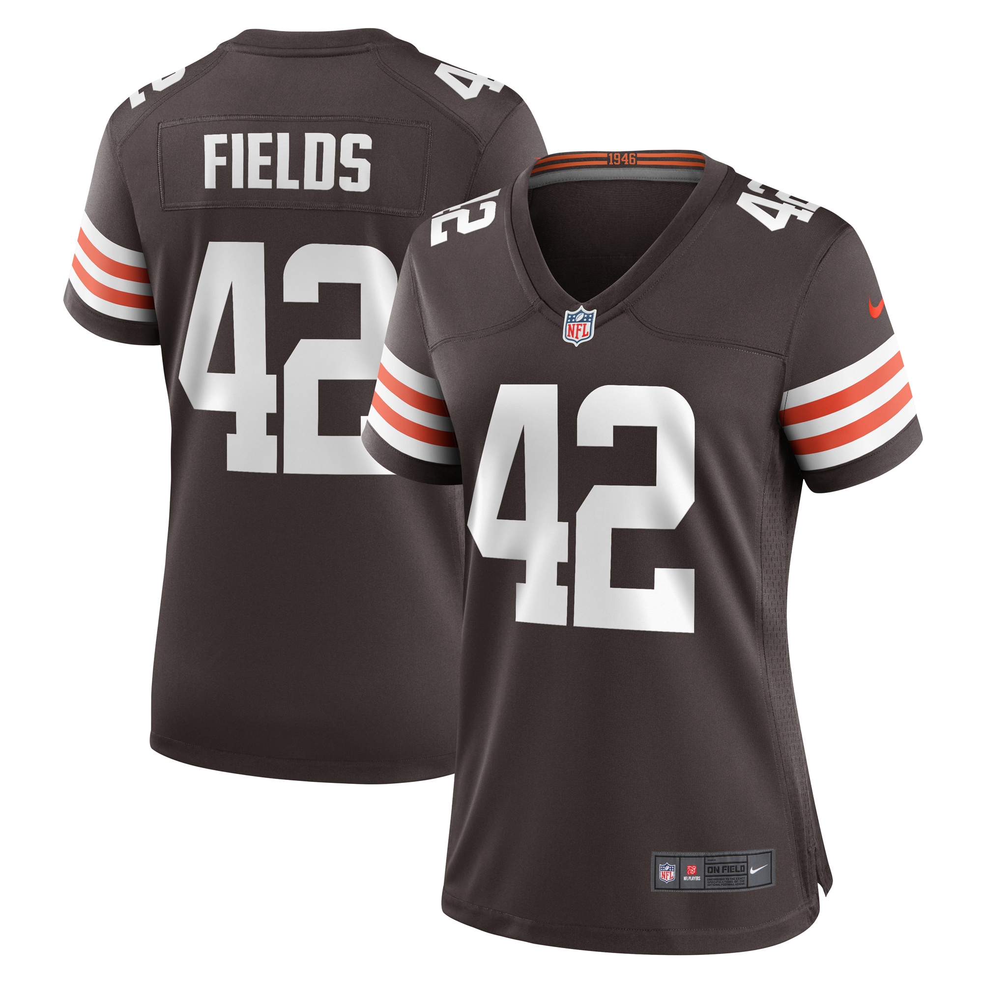 Women's Cleveland Browns Tony Fields Ii Brown Team Game Jersey Js3288