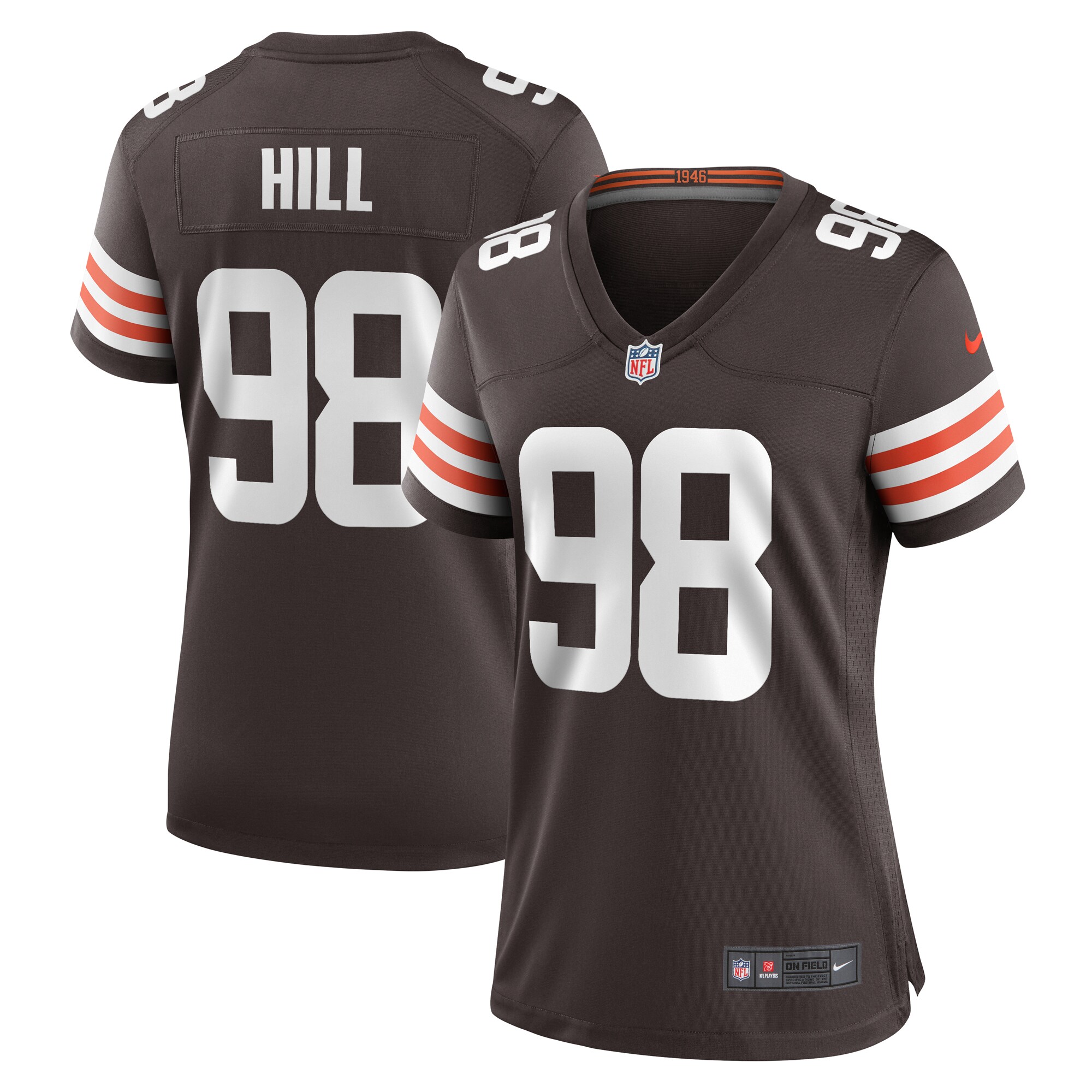 Women's Cleveland Browns Trysten Hill Brown Game Jersey Js5623
