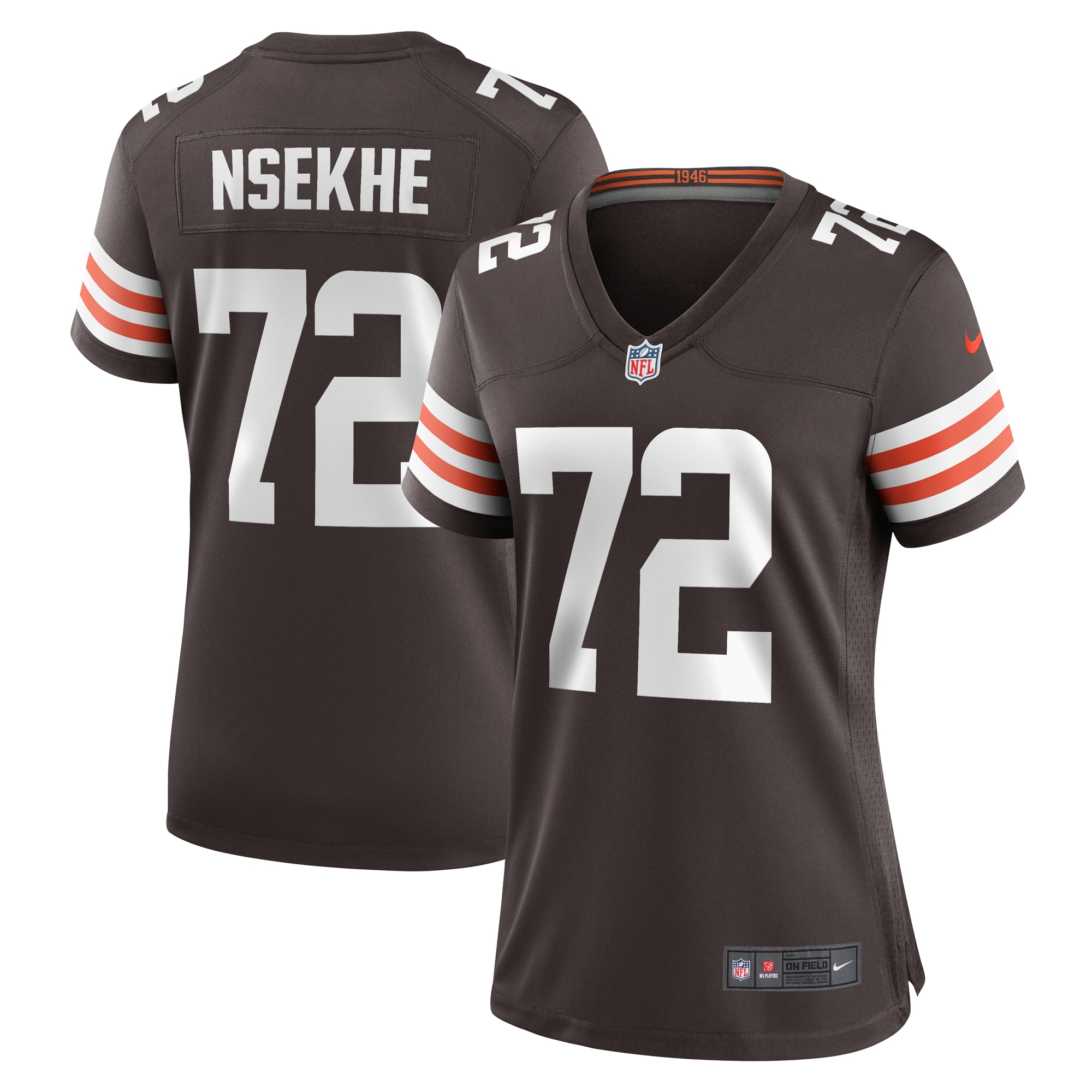 Women's Cleveland Browns Ty Nsekhe Brown Game Jersey Js7365