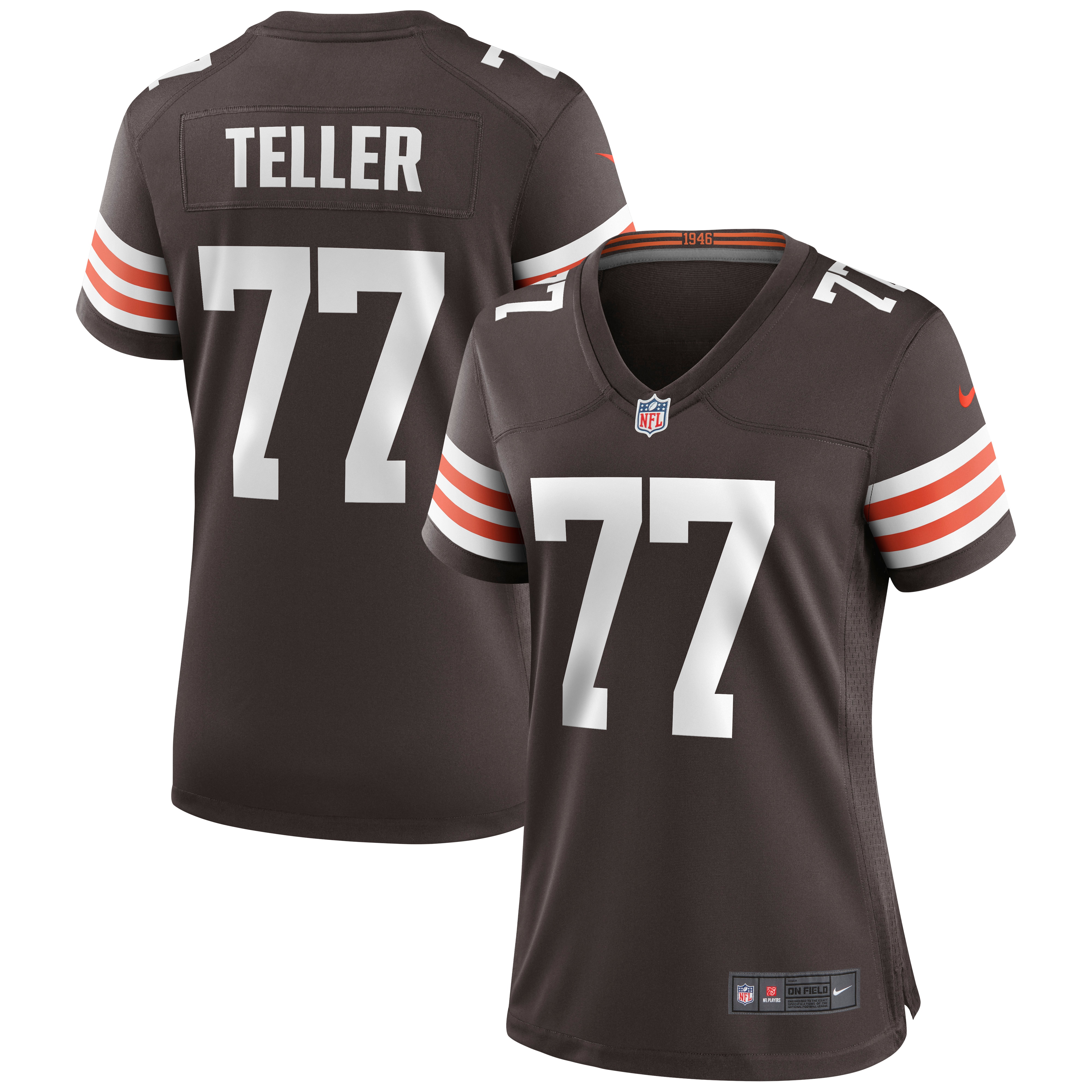 Women's Cleveland Browns Wyatt Teller Brown Game Jersey Js9196