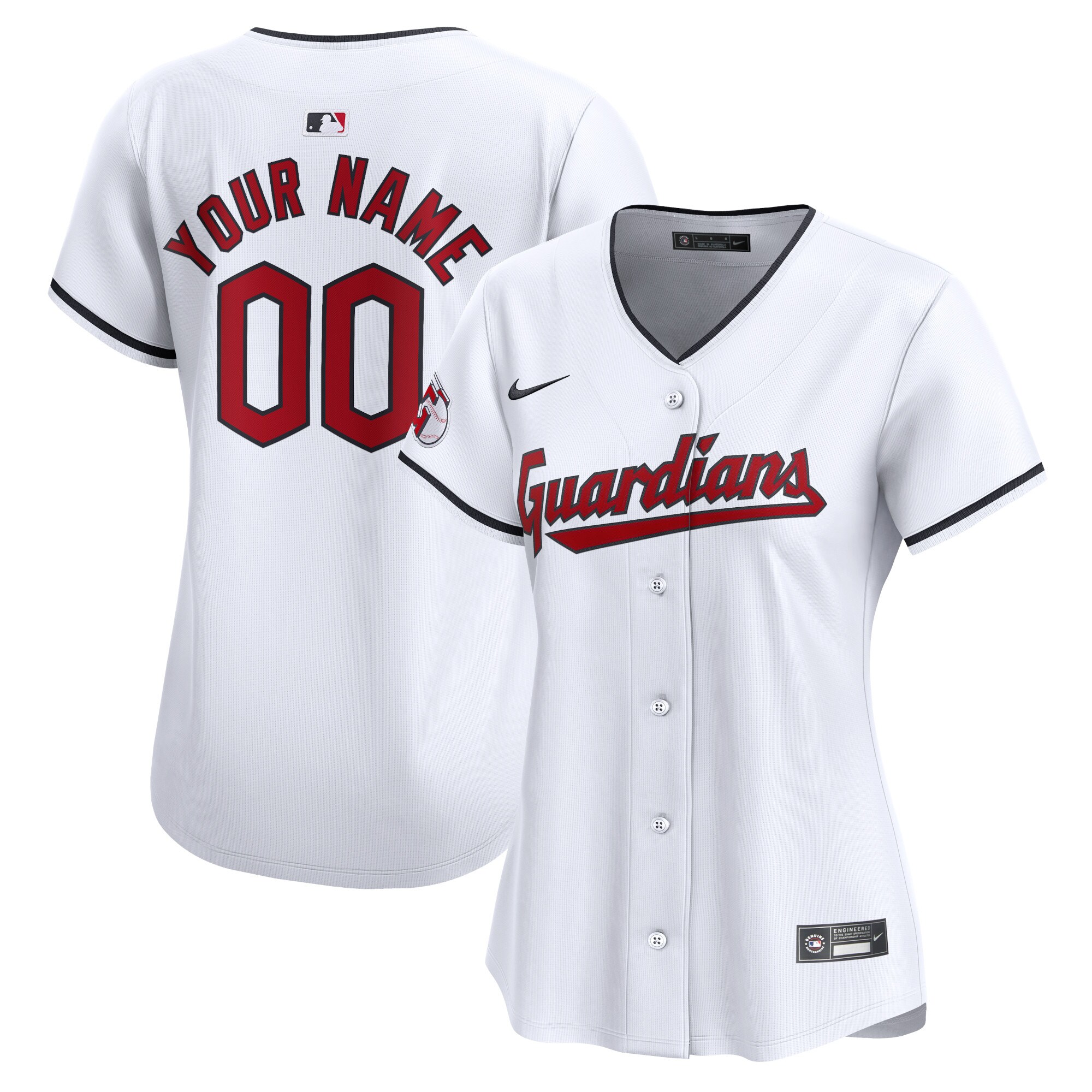 Women's Cleveland Guardians White Home Limited Custom Jersey