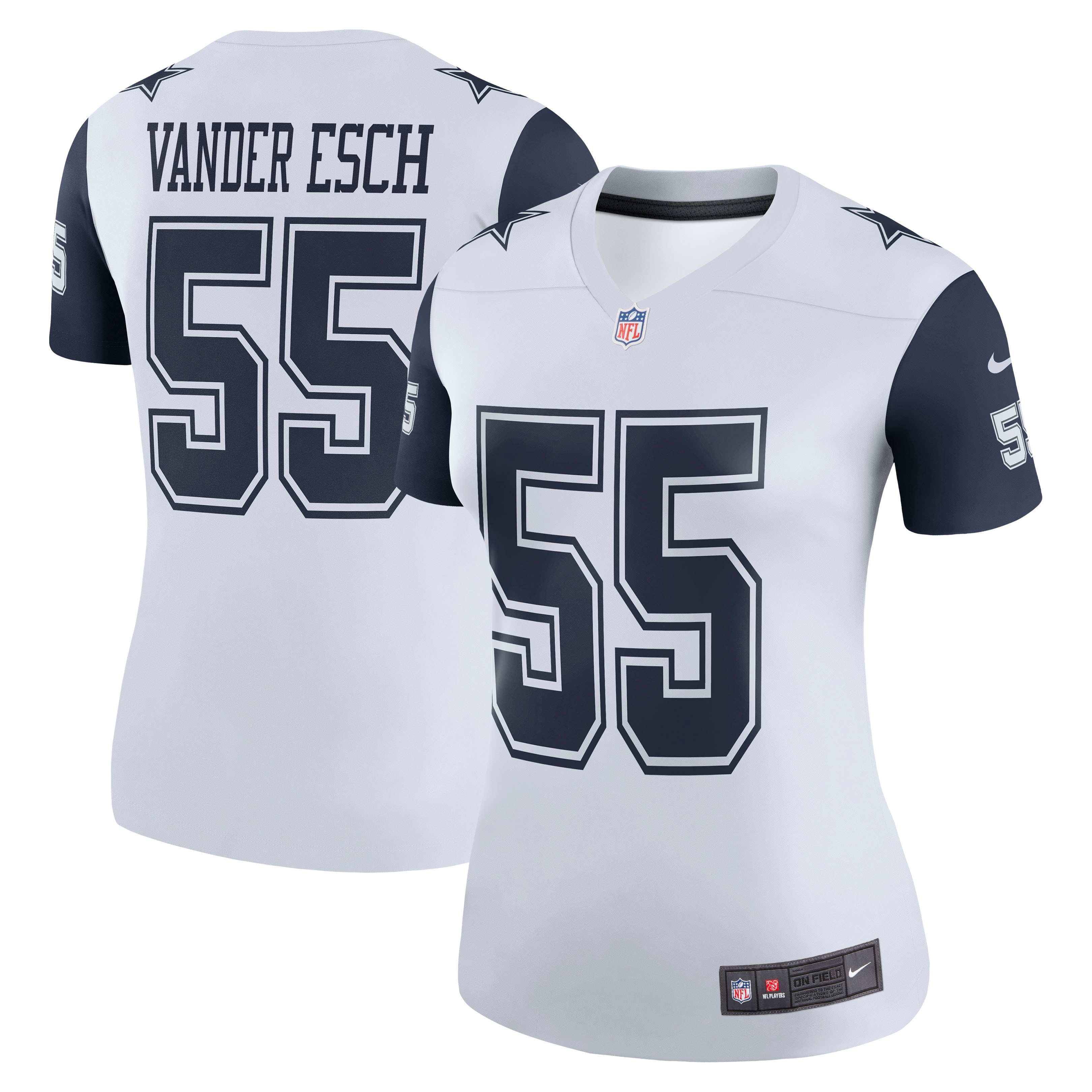 Women's Dallas Cowboys Leighton Vander Esch White Legend Player Performance Top Js6259
