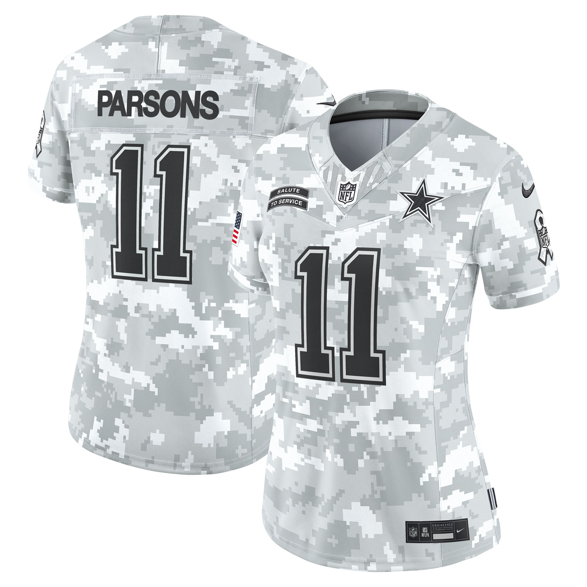 Women's Dallas Cowboys Micah Parsons Arctic Camo 2024 Salute To Service Limited Jersey Js4030