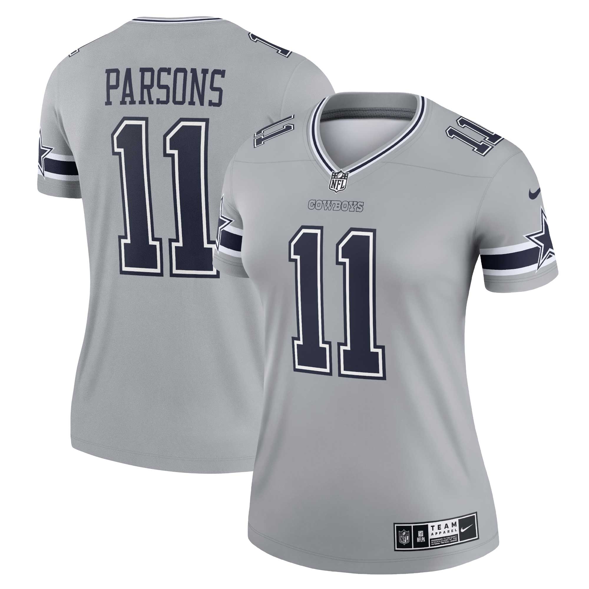 Women's Dallas Cowboys Micah Parsons Silver Inverted Legend Jersey Js6732