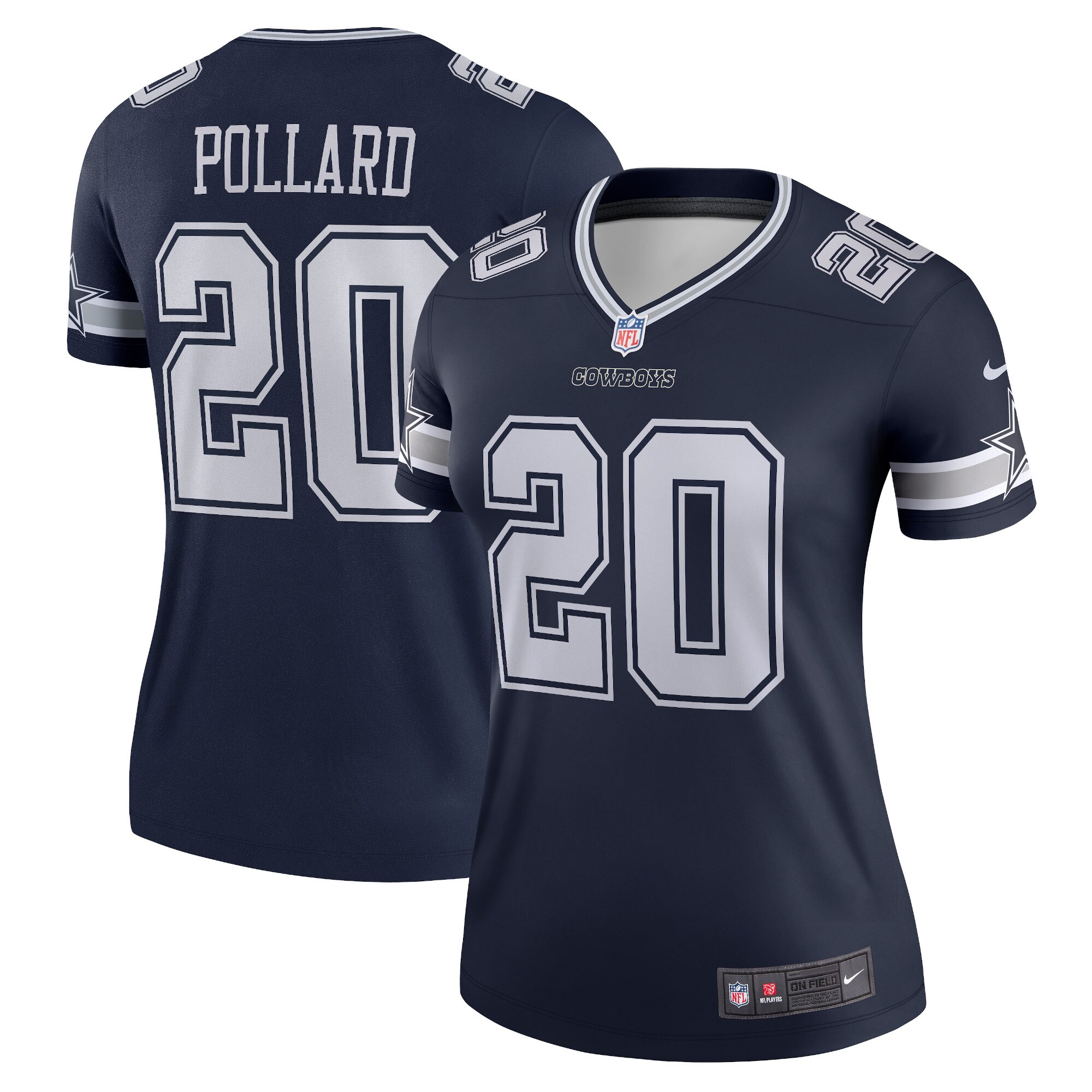 Women's Dallas Cowboys Tony Pollard Navy Legend Player Performance Top Js2599