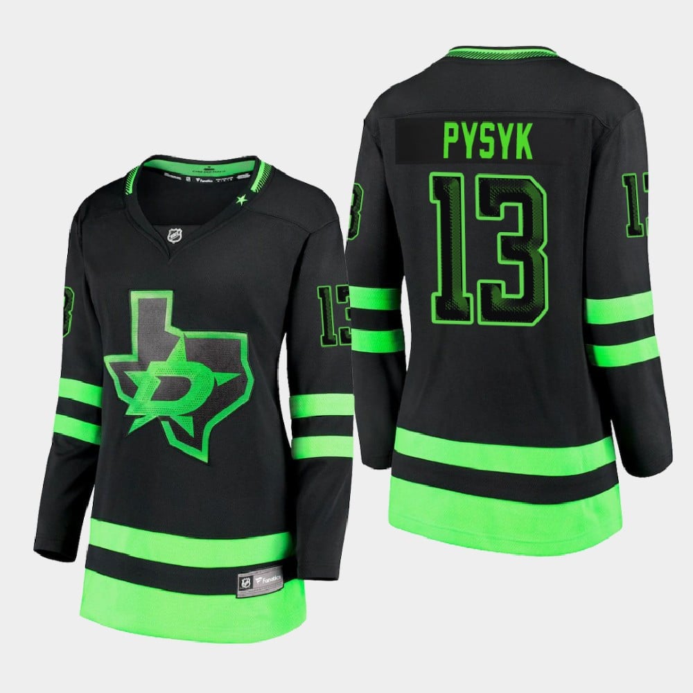 Women's Dallas Stars Mark Pysyk 13 Alternate Blackout Premier Breakaway Black Jersey