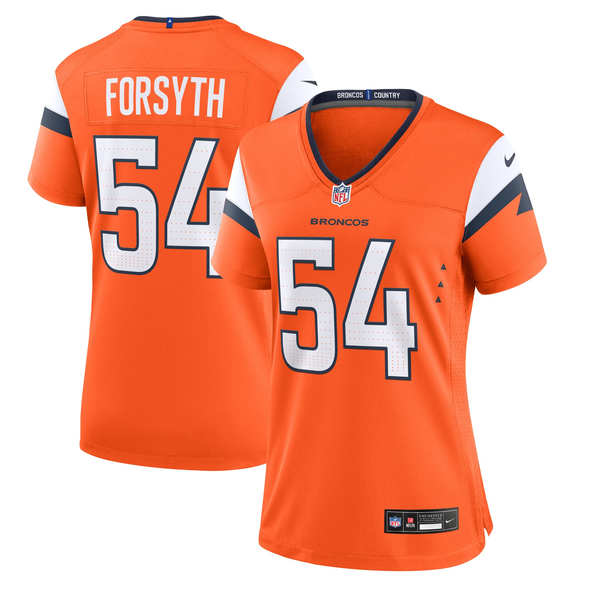 Women's Denver Broncos Alex Forsyth Orange Team Game Jersey Js2685