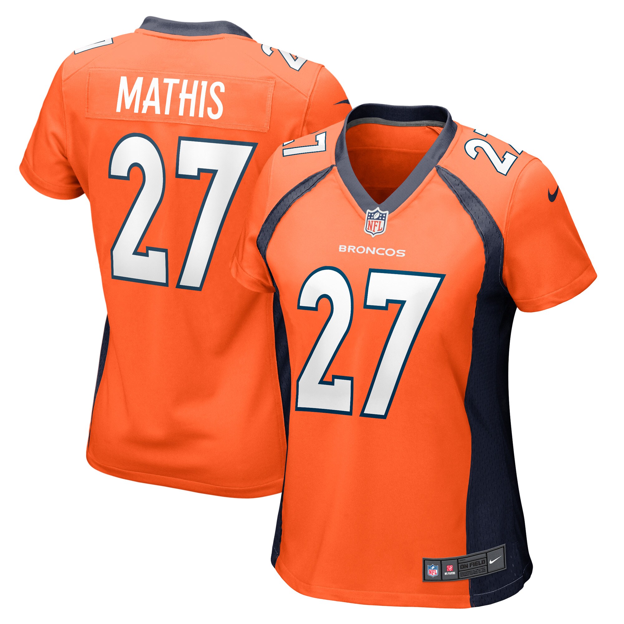 Women's Denver Broncos Damarri Mathis Orange Game Player Jersey Js7973