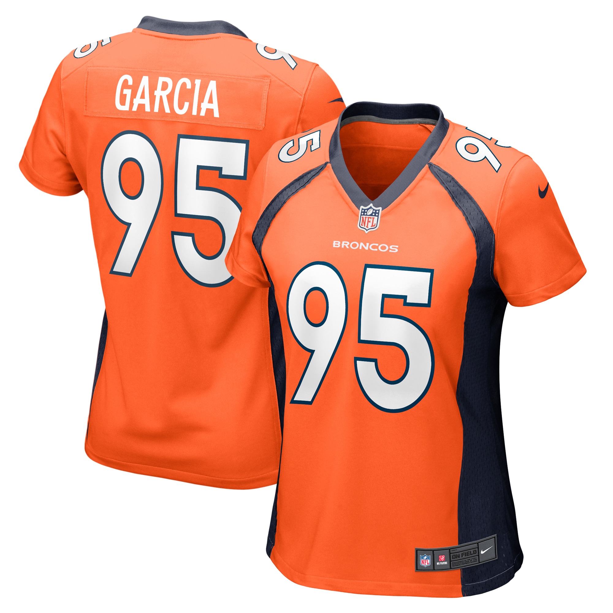 Women's Denver Broncos Elijah Garcia Orange Team Game Jersey Js8829