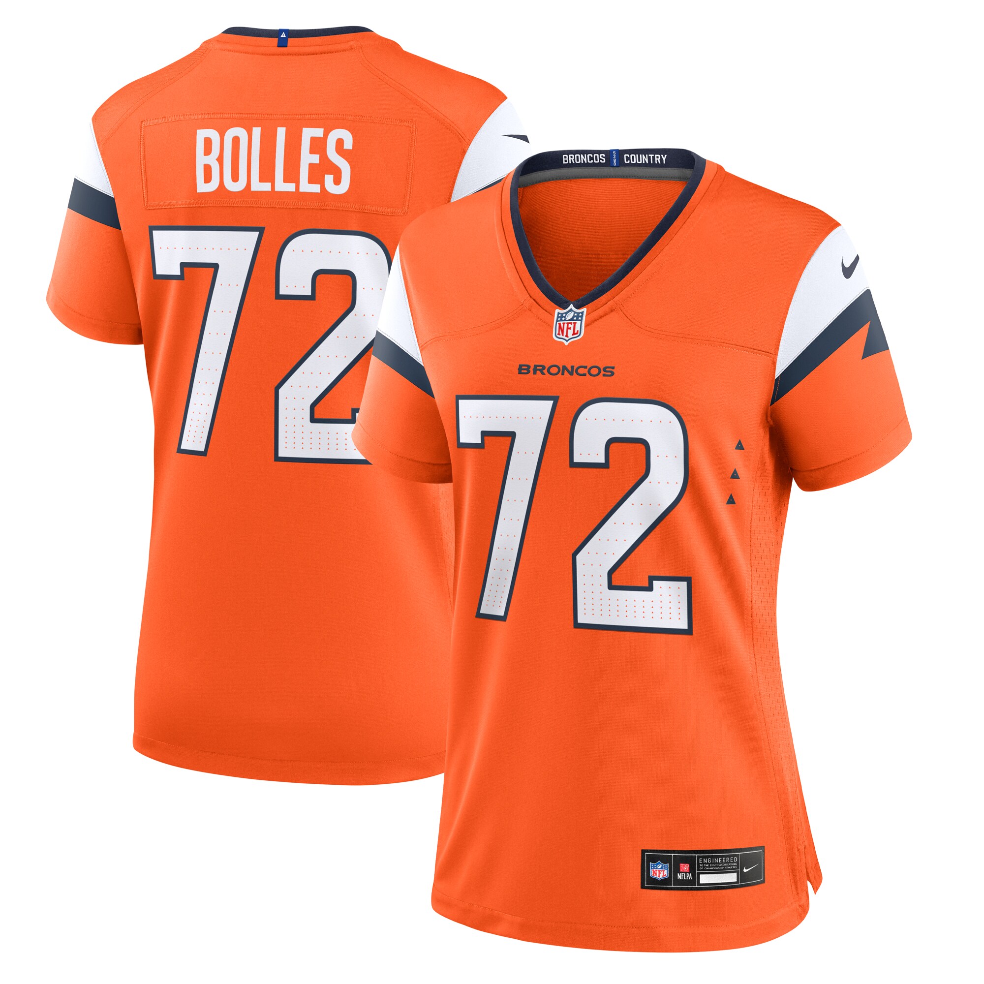 Women's Denver Broncos Garett Bolles Orange Team Game Jersey Js1754