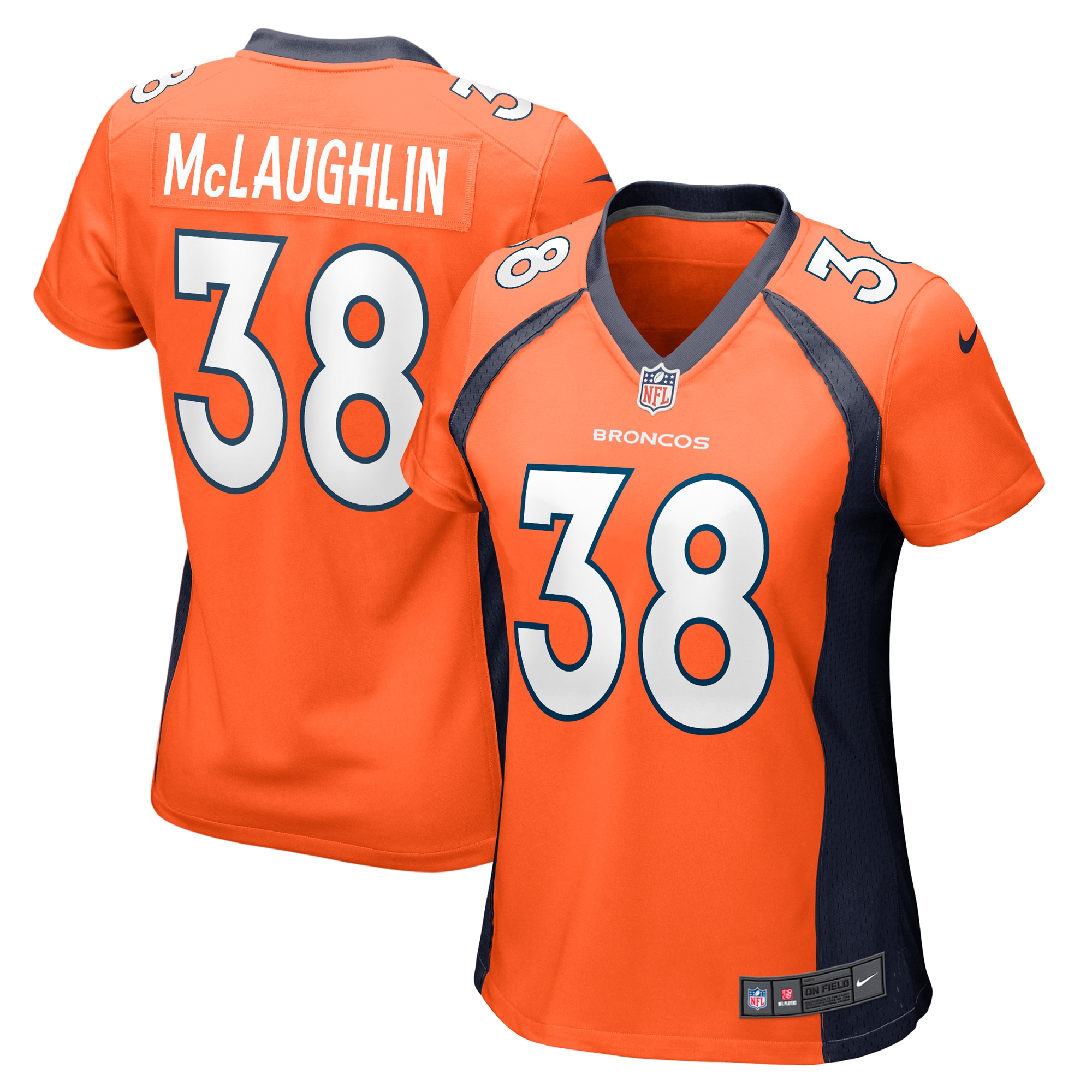 Women's Denver Broncos Jaleel Mclaughlin Orange Game Jersey Js3372