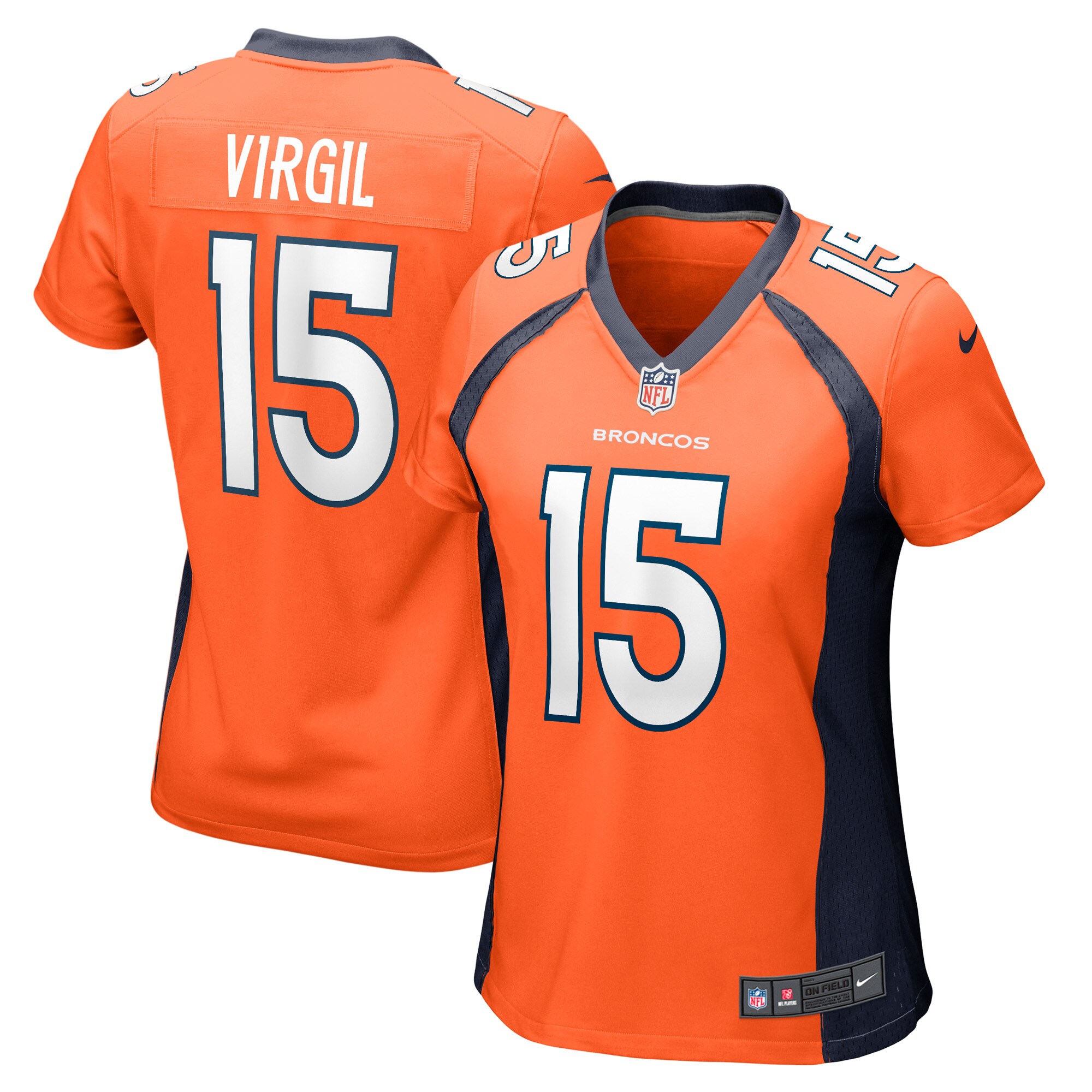 Women's Denver Broncos Jalen Virgil Orange Game Player Jersey Js3060