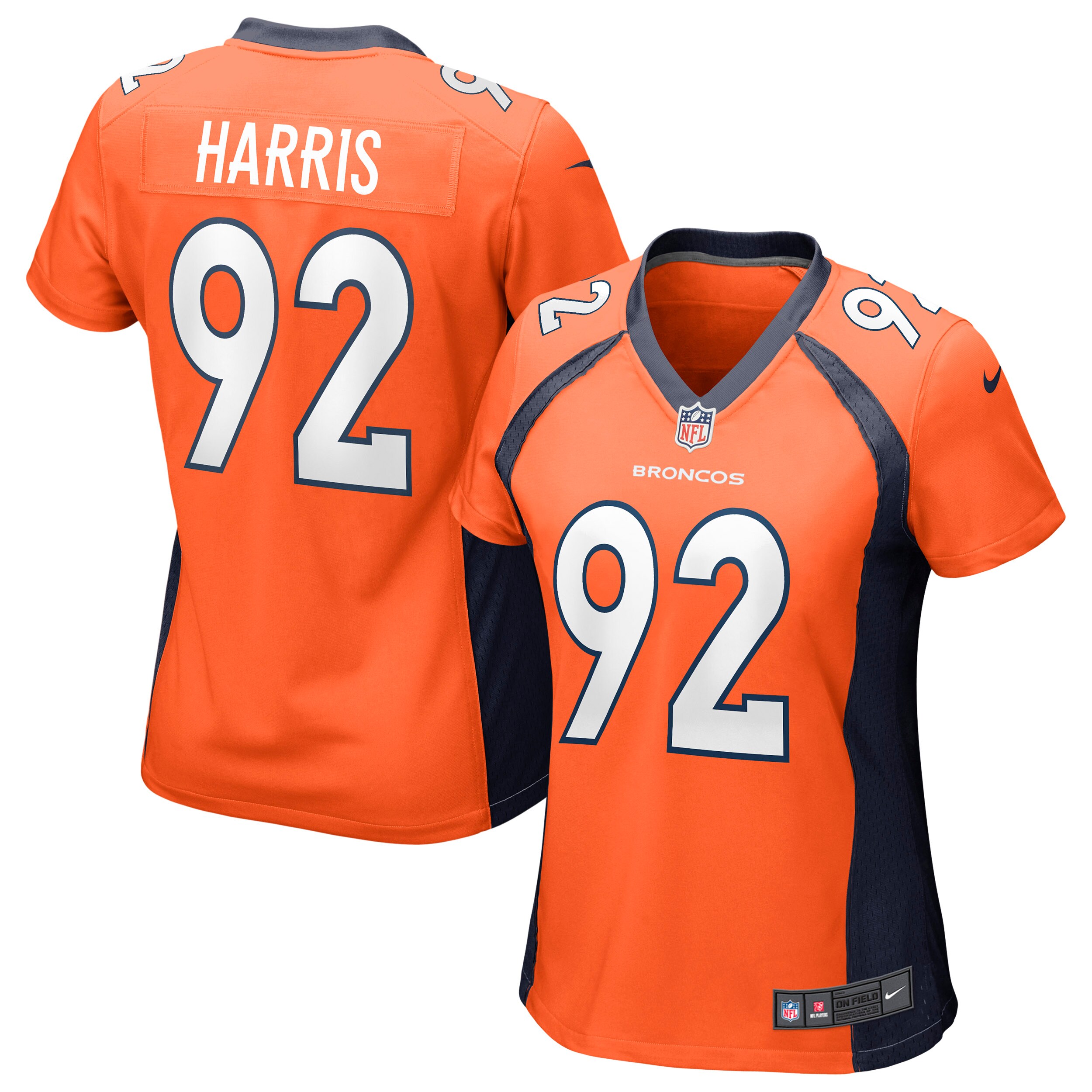 Women's Denver Broncos Jonathan Harris Orange Game Jersey Js2694