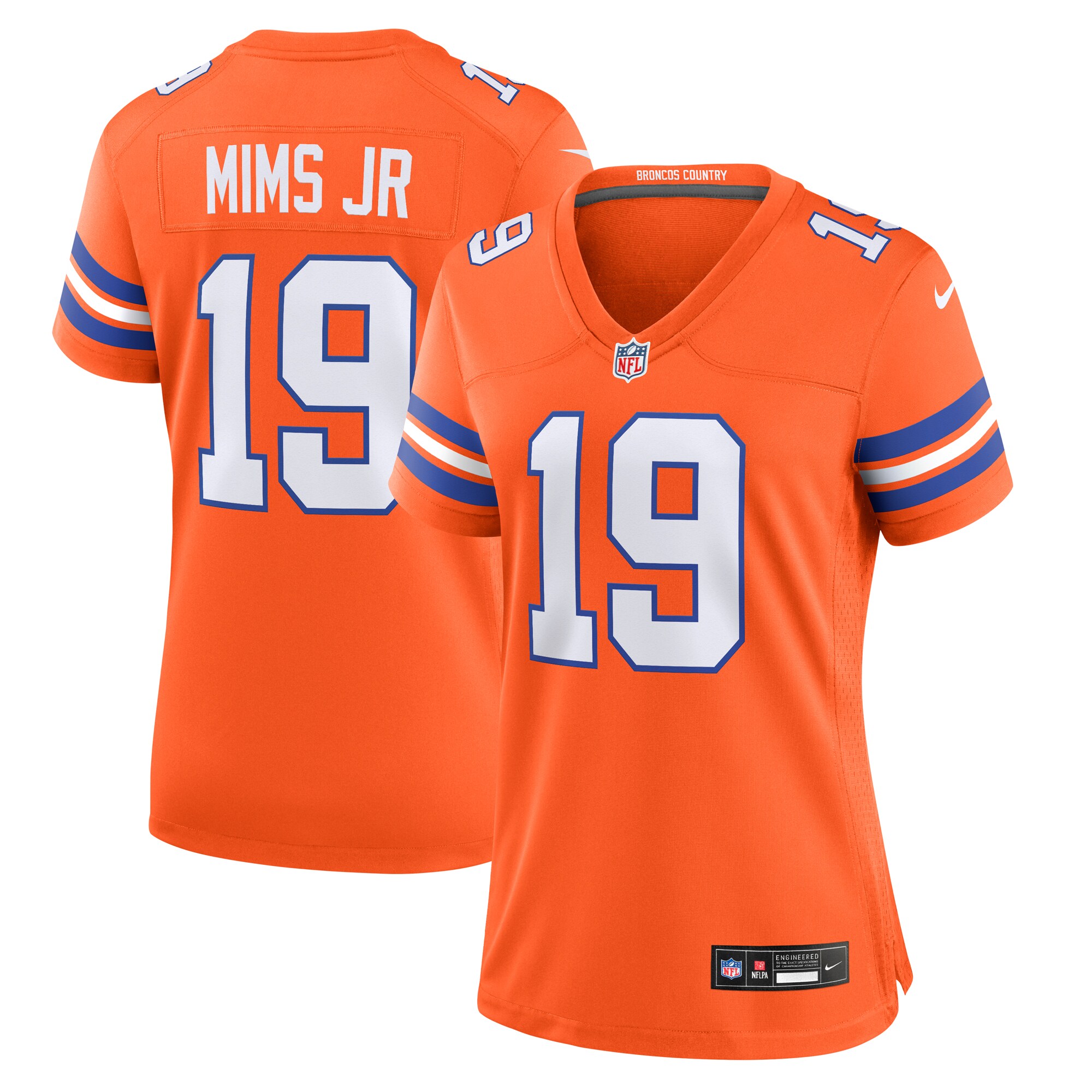 Women's Denver Broncos Marvin Mims Jr Orange Mile High Collection 1977 Throwback Player Game Jersey Js8490