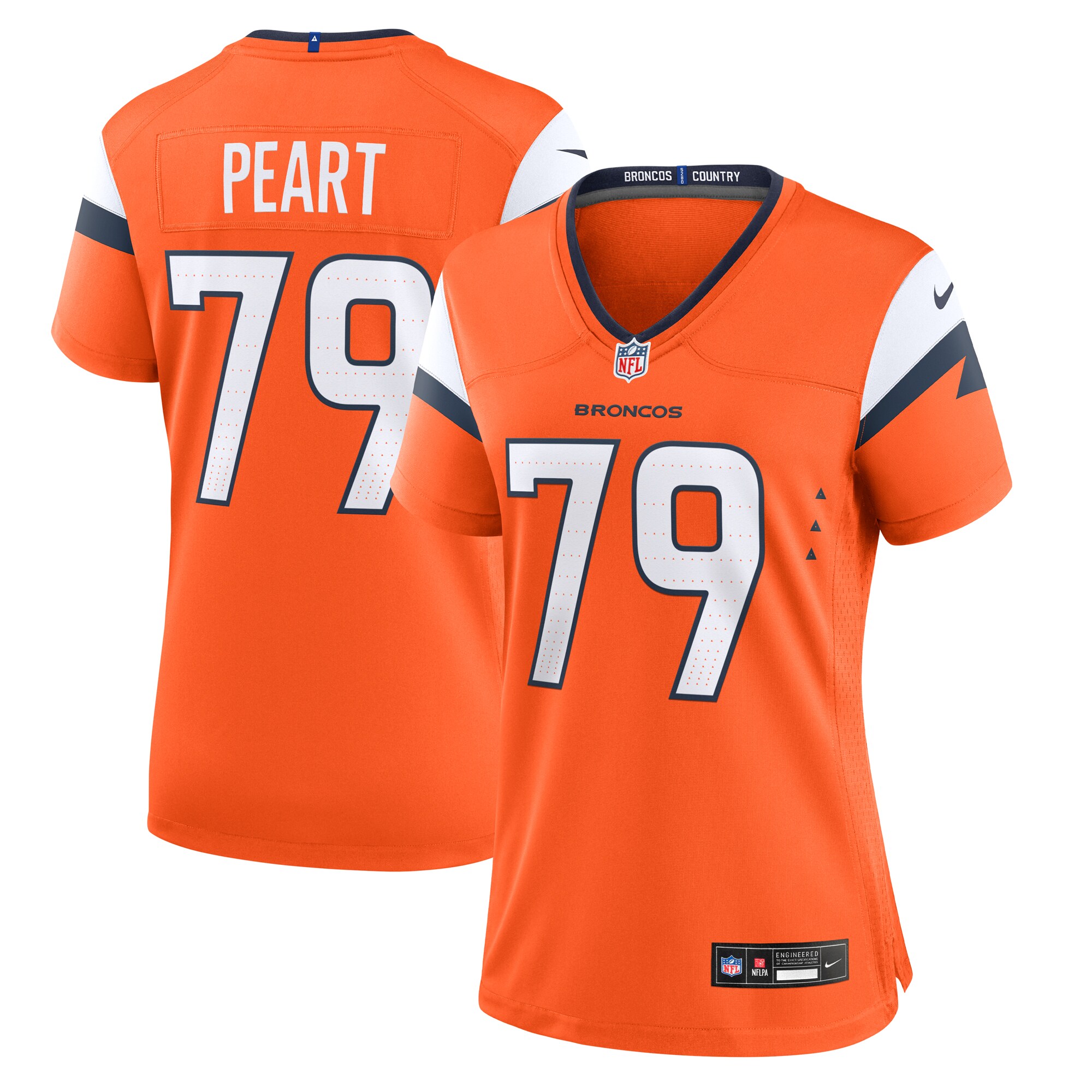 Women's Denver Broncos Matt Peart Orange Team Game Jersey Js6501