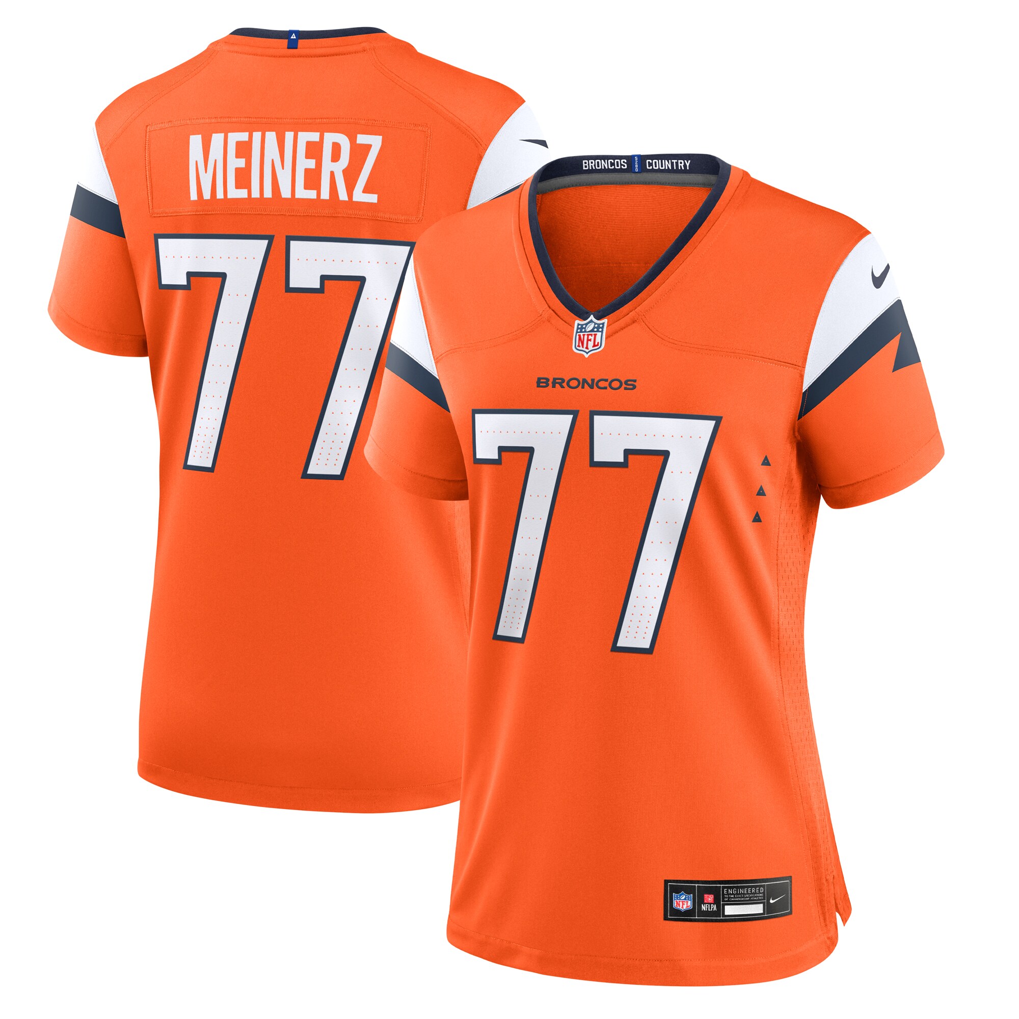 Women's Denver Broncos Quinn Meinerz Orange Team Game Jersey Js3708