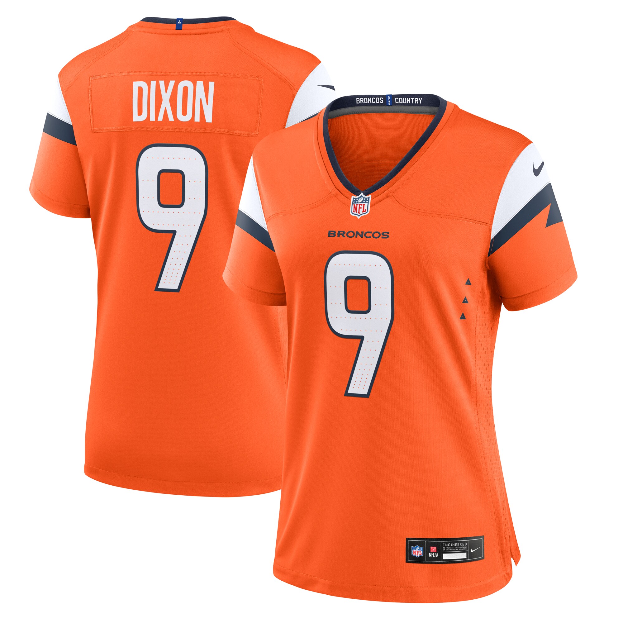 Women's Denver Broncos Riley Dixon Orange Team Game Jersey Js1394
