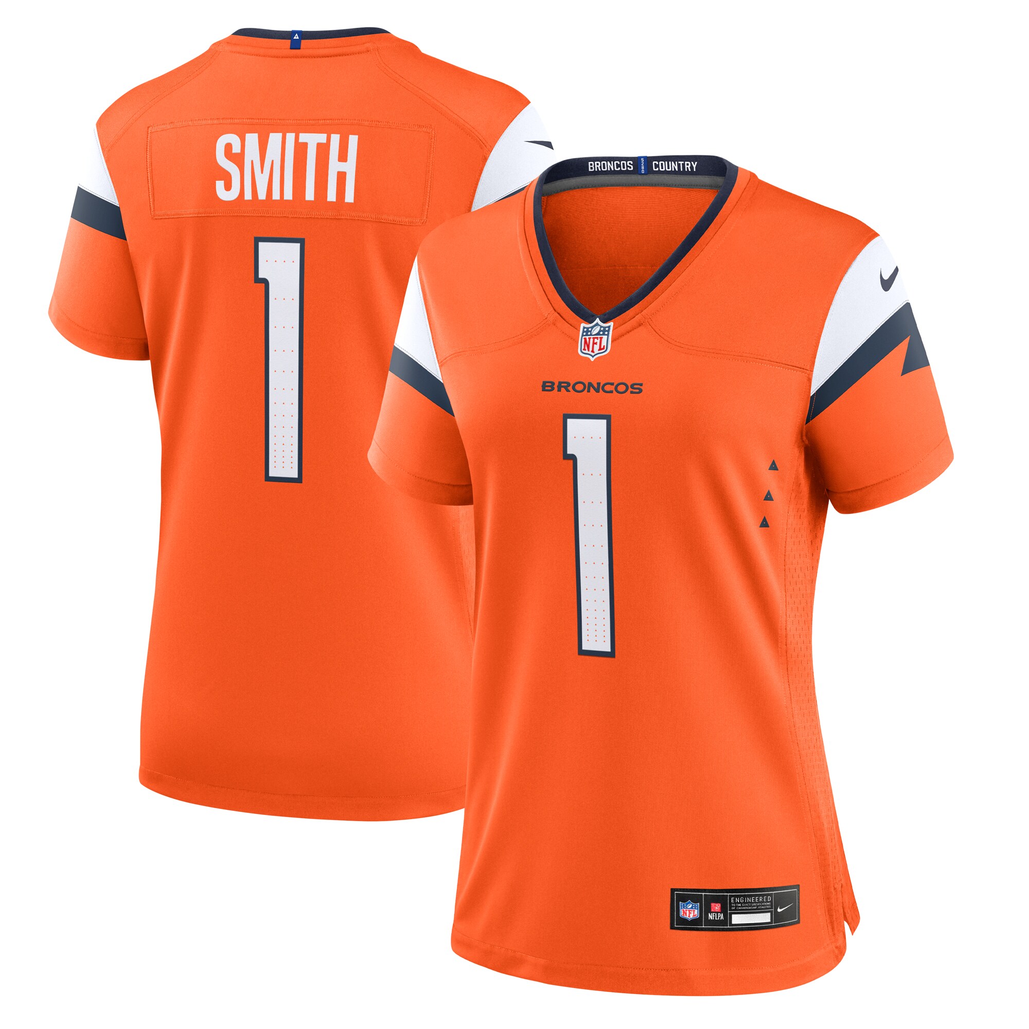 Women's Denver Broncos Tremon Smith Orange Team Game Jersey Js2329
