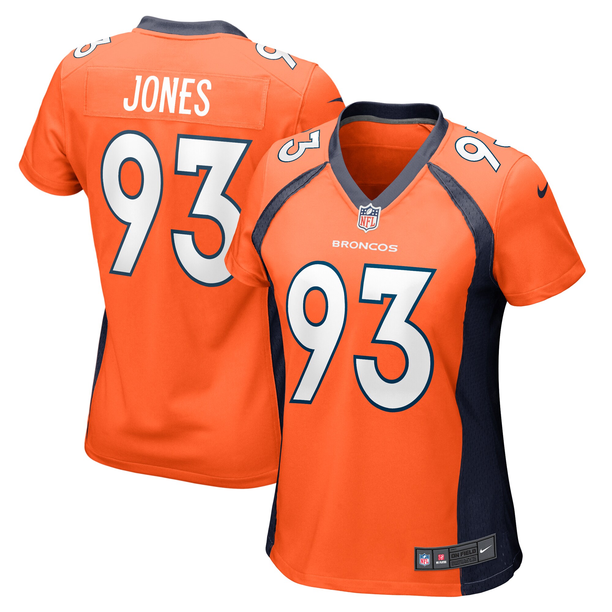 Women's Denver Broncos Troy Jones Orange Game Jersey Js8744